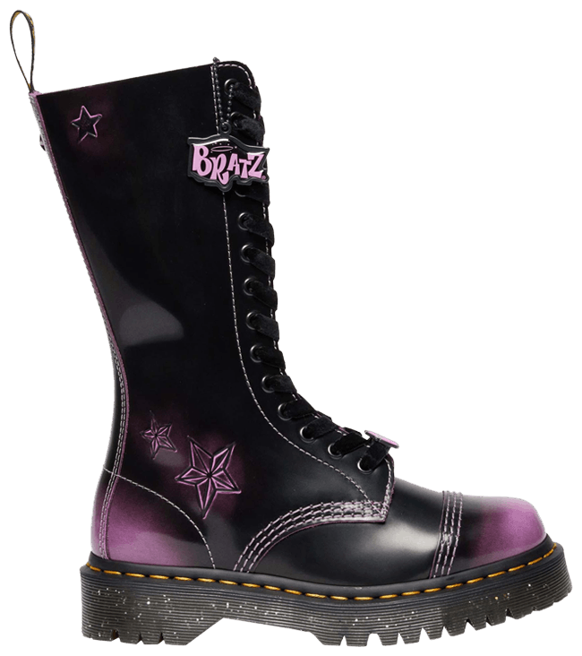 Bratz x Dr Martens Wmns 1B99 Bex Arcadia Leather Boot Black Purple Stars