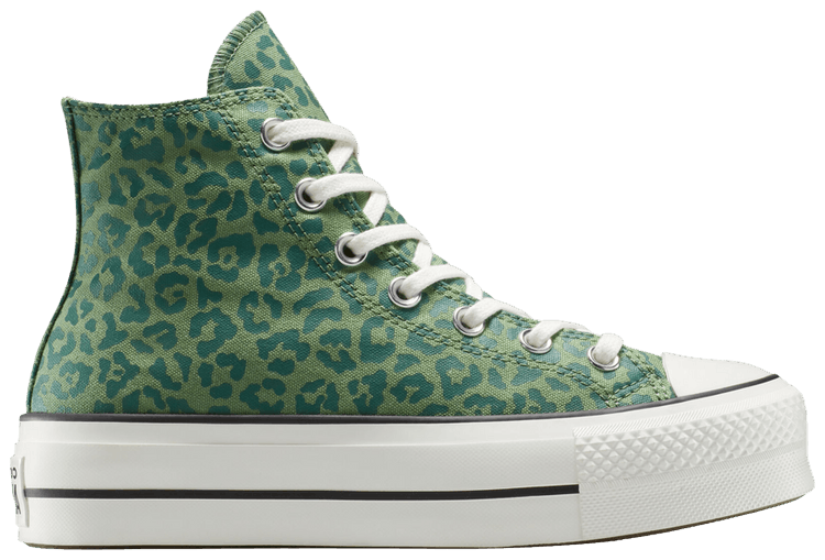 Converse Wmns Chuck Taylor All Star Lift Platform High Green Leopard