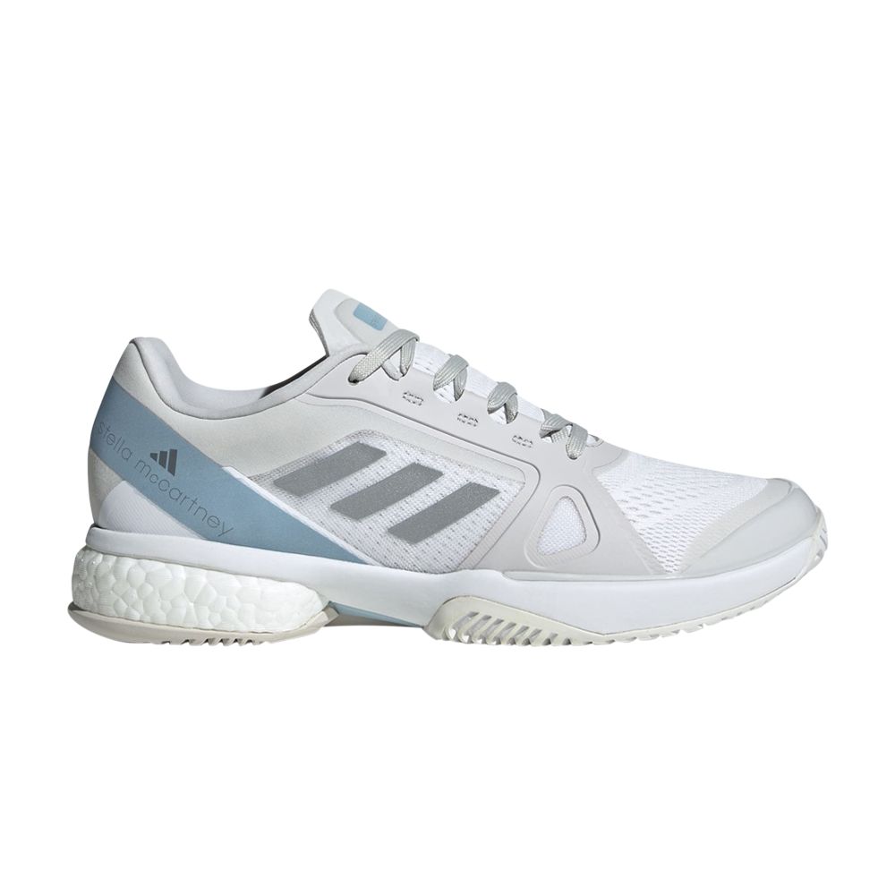 Pre-owned Adidas Originals Adidas Stella Mccartney X Wmns Court 'white Silver Metallic Wonder Blue' | Women's Size 5