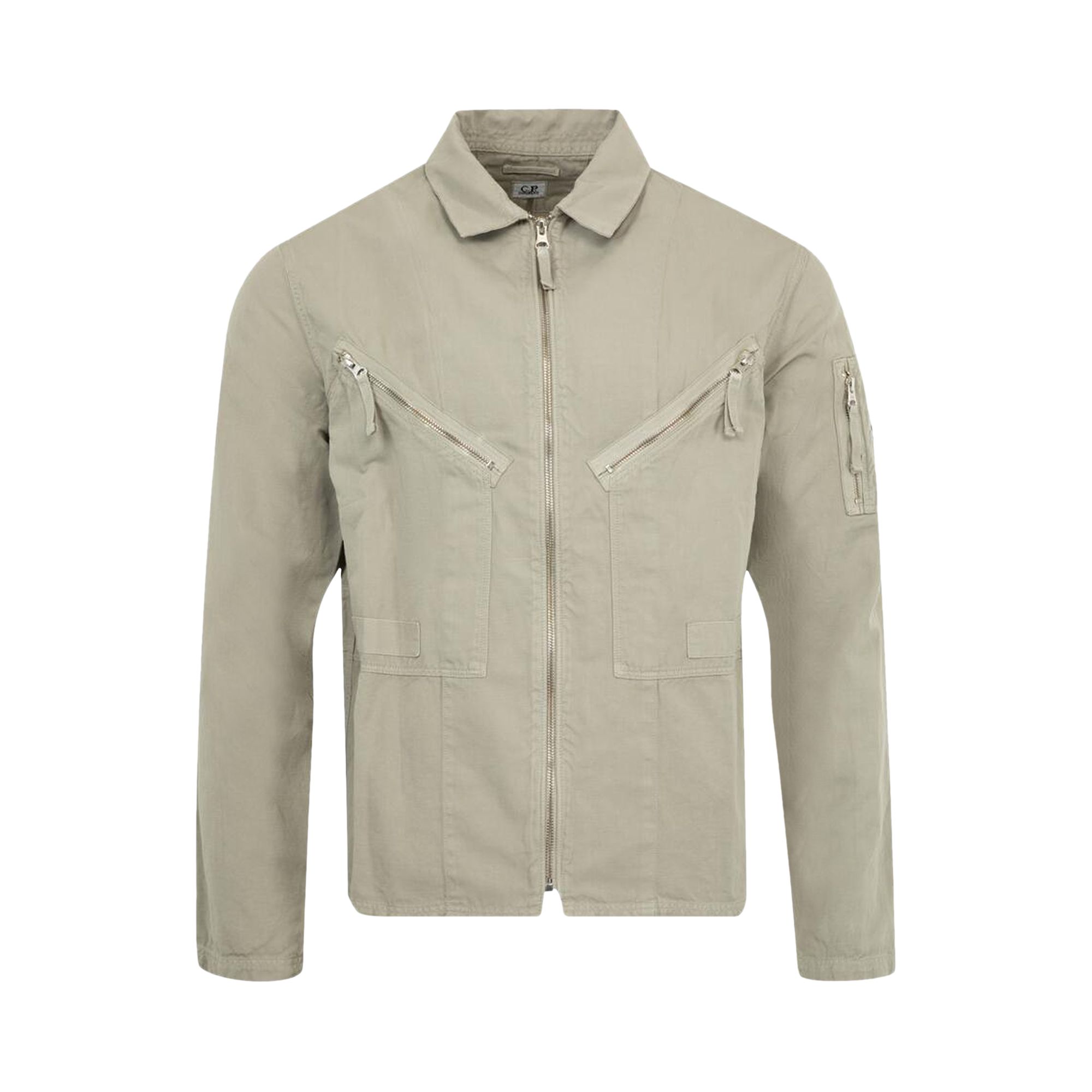 Pre-owned C.p. Company Full-zip Overshirt 'vintage Khaki' | Brown | Men's Size L