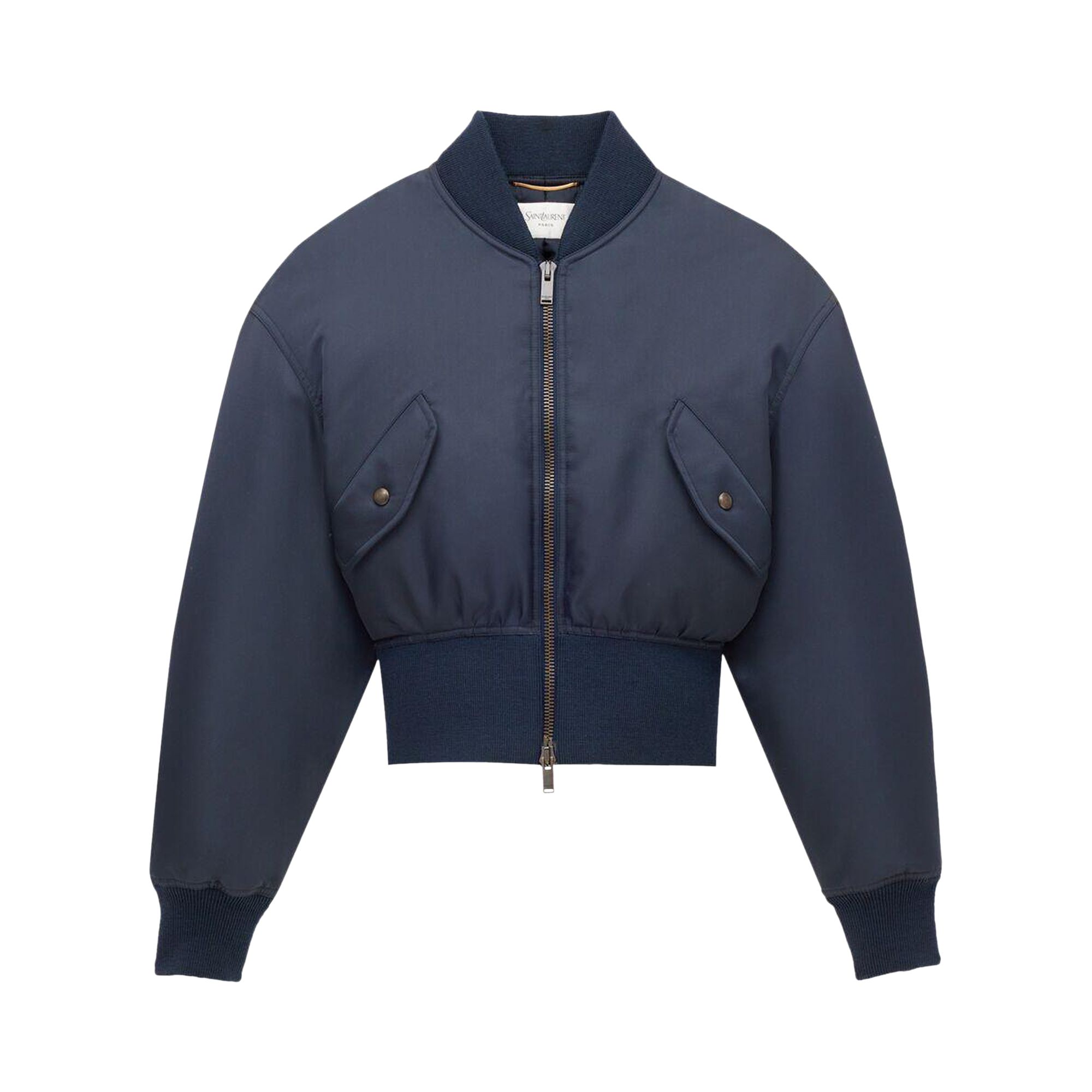Pre-owned Saint Laurent Shell Bomber Jacket 'marine' | Blue | Women's Size 34