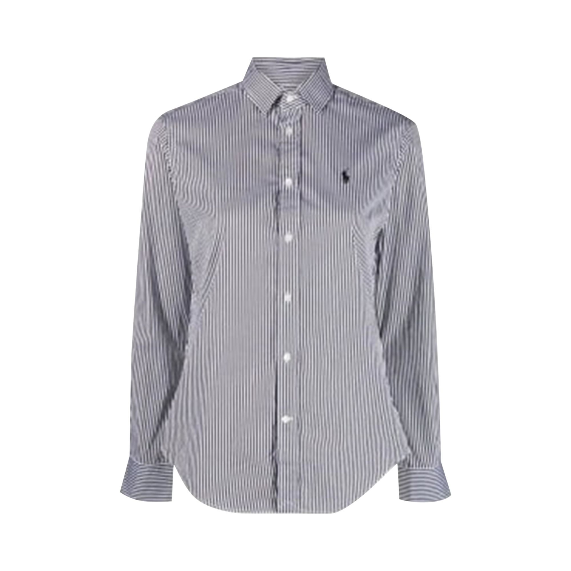 Pre-owned Polo Ralph Lauren Long-sleeve Button Front Shirt 'white/polo Black' | Women's Size 8