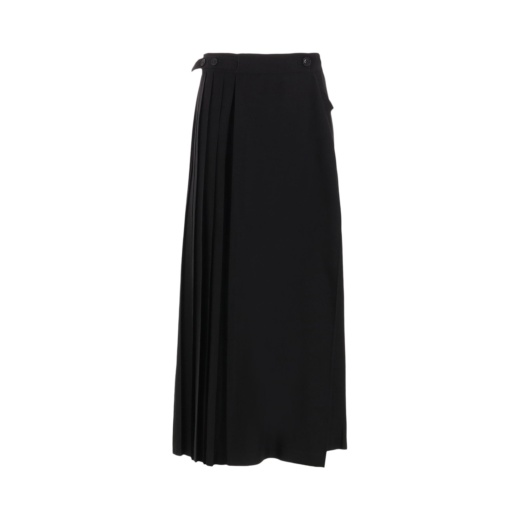 Pre-owned Y's I-pleated Wrap Skirt 'black' | Women's Size 1