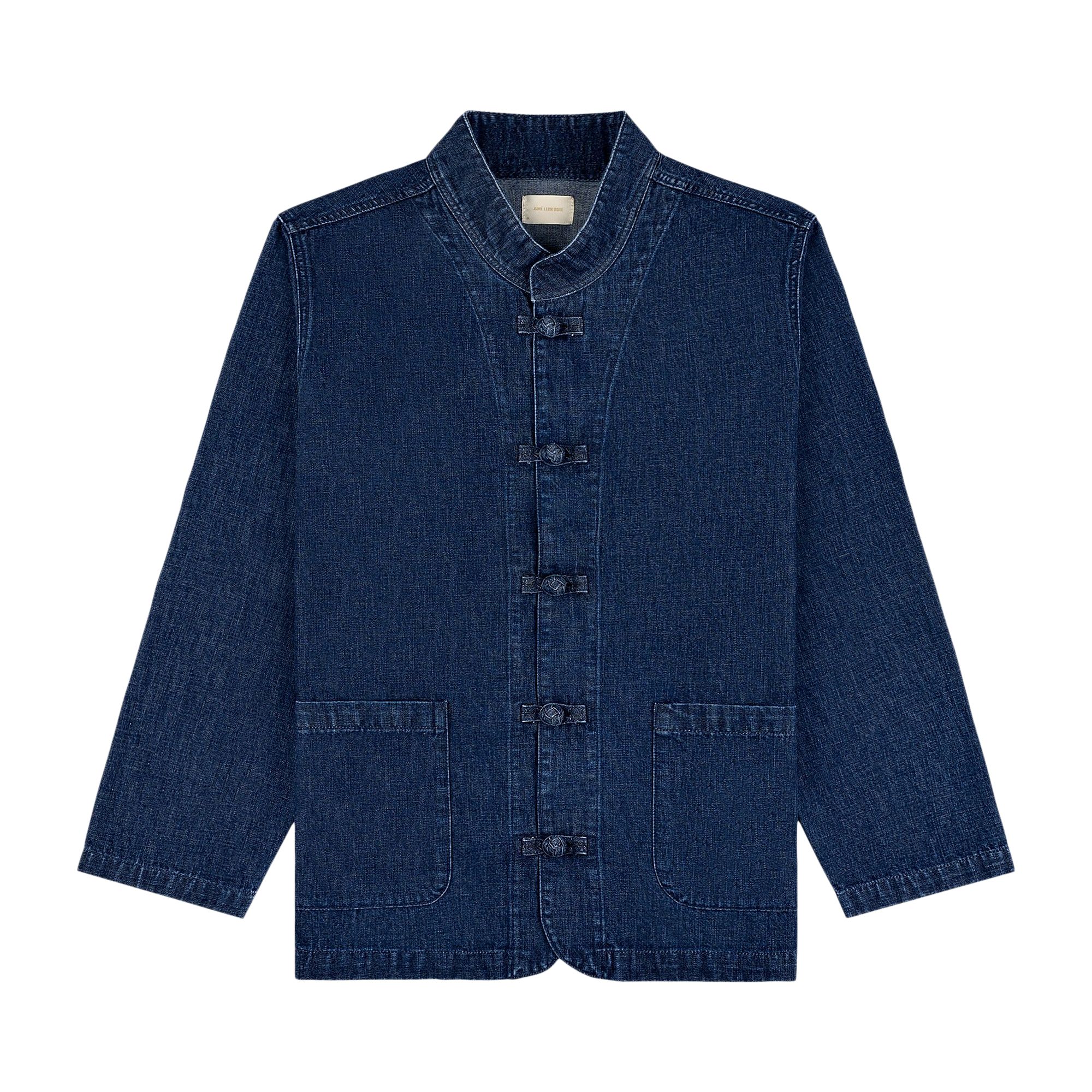 Pre-owned Aimé Leon Dore Denim Collarband Jacket 'dark Wash' | Blue | Men's Size L