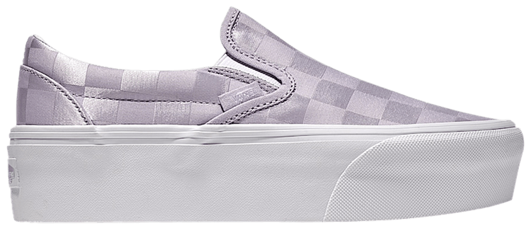 Vans Classic Slip On Stackform Checkerboard   Lilac Purple