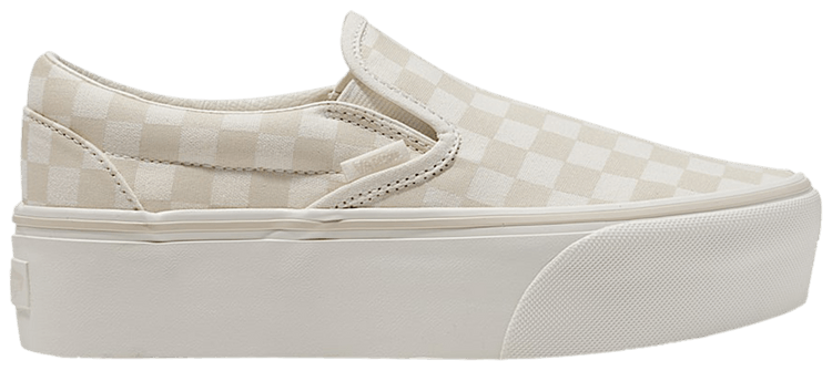 Vans Classic Slip On Stackform Checkerboard   Turtledove Beige