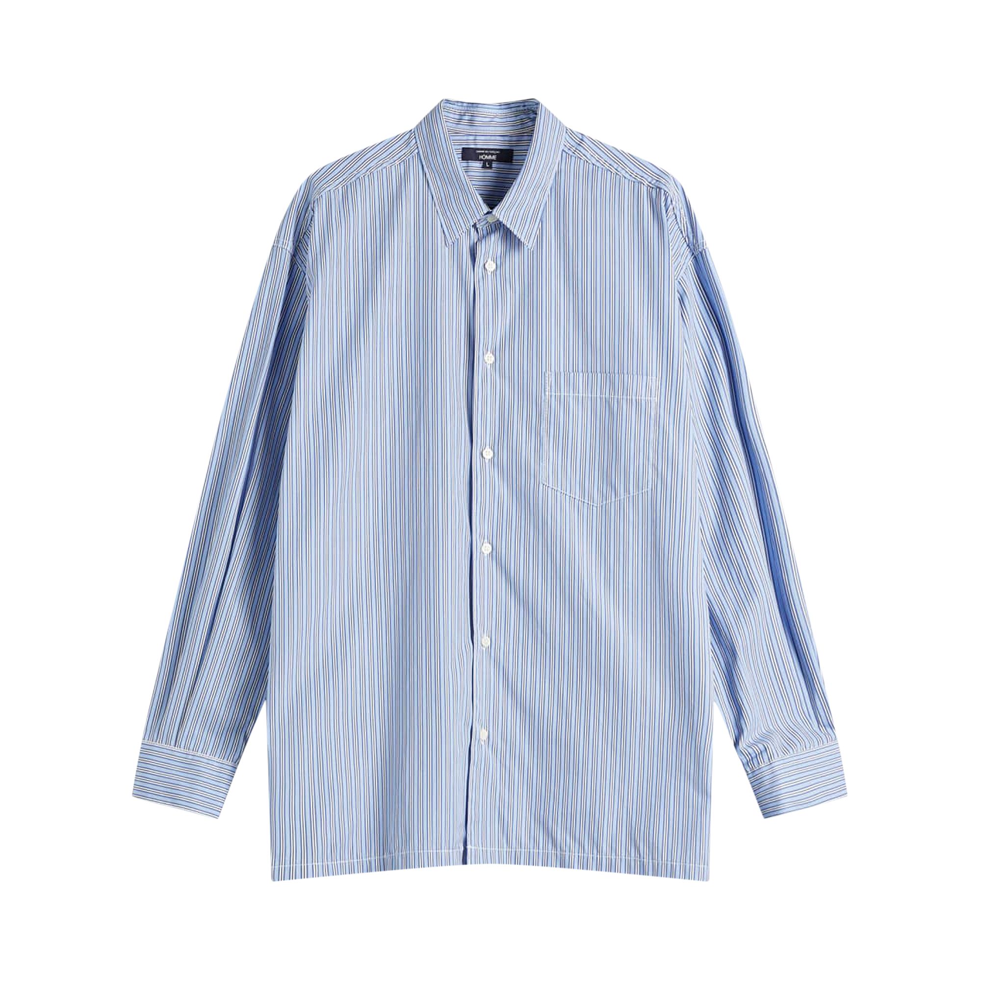 Pre-owned Comme Des Garçons Homme Deux Comme Des Garçons Homme Plus Weather Shirt 'navy/sax/white/khaki' | Men's Size M