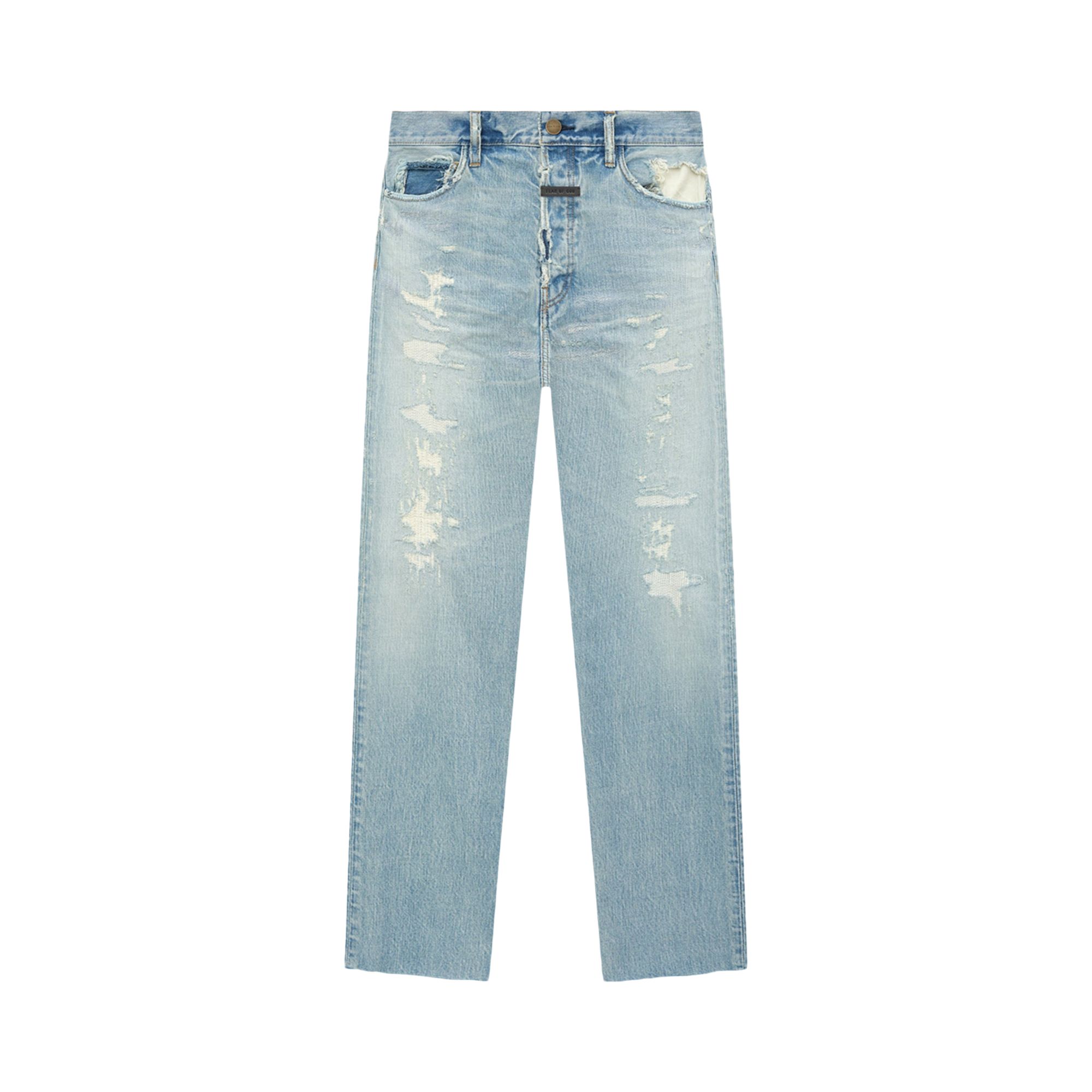 Pre-owned Fear Of God 5 Pocket Straight Leg Jean 'medium Indigo' | Blue | Men's Size 30