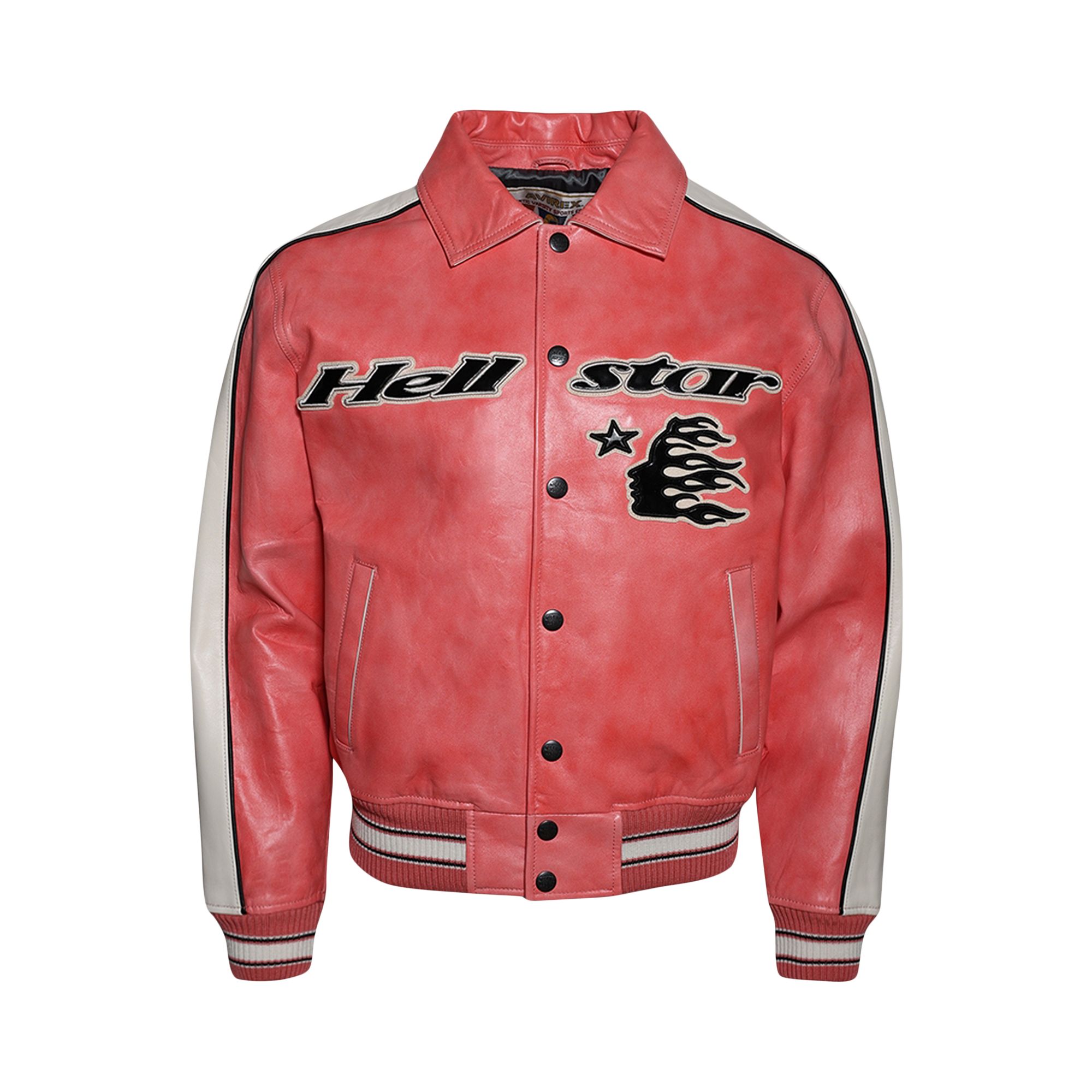 Pre-owned Hellstar All Star Leather Jacket 'red' | Men's Size Xl