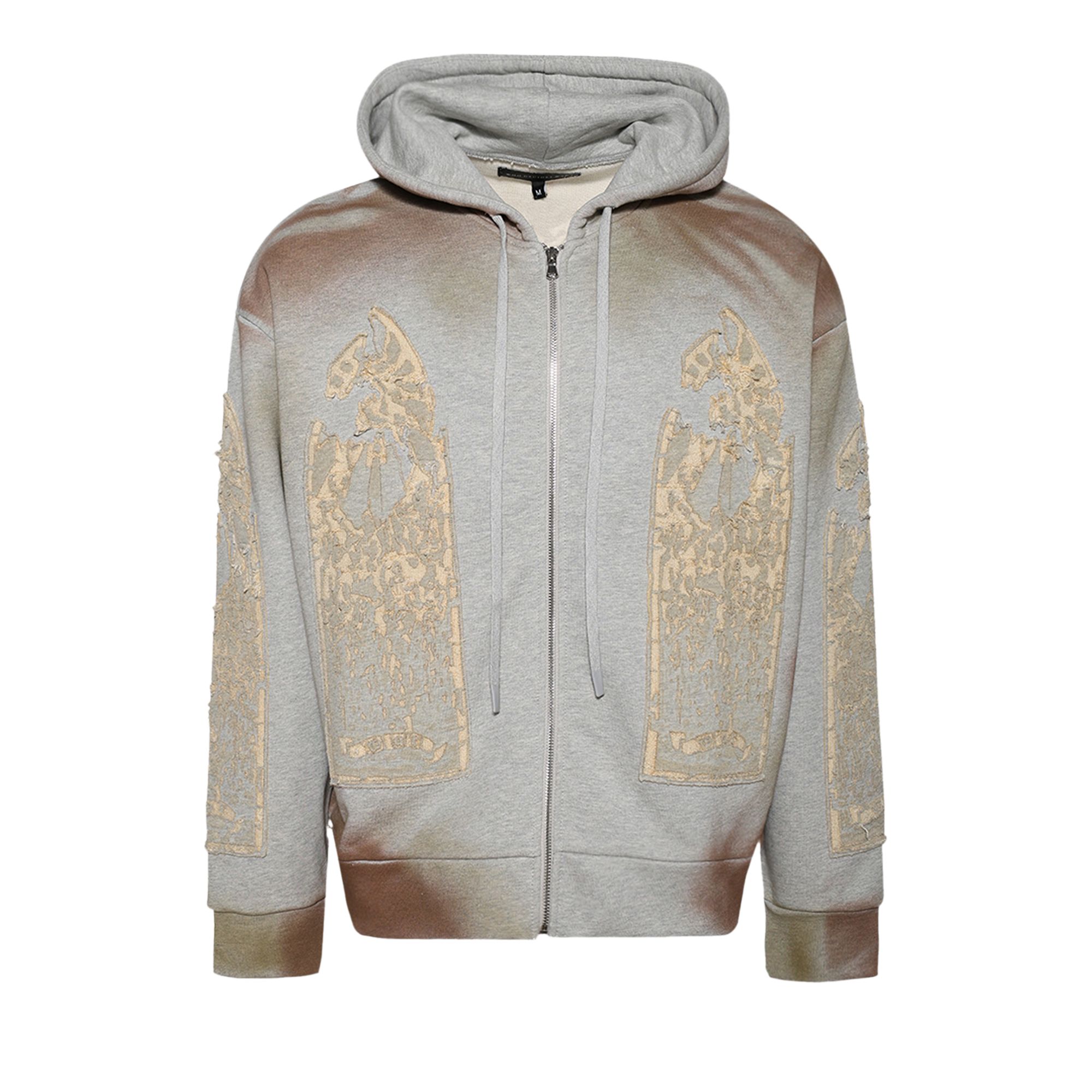 Pre-owned Who Decides War Signature Mechanic Zip Up Hoodie 'vintage Grey' | Men's Size Xl