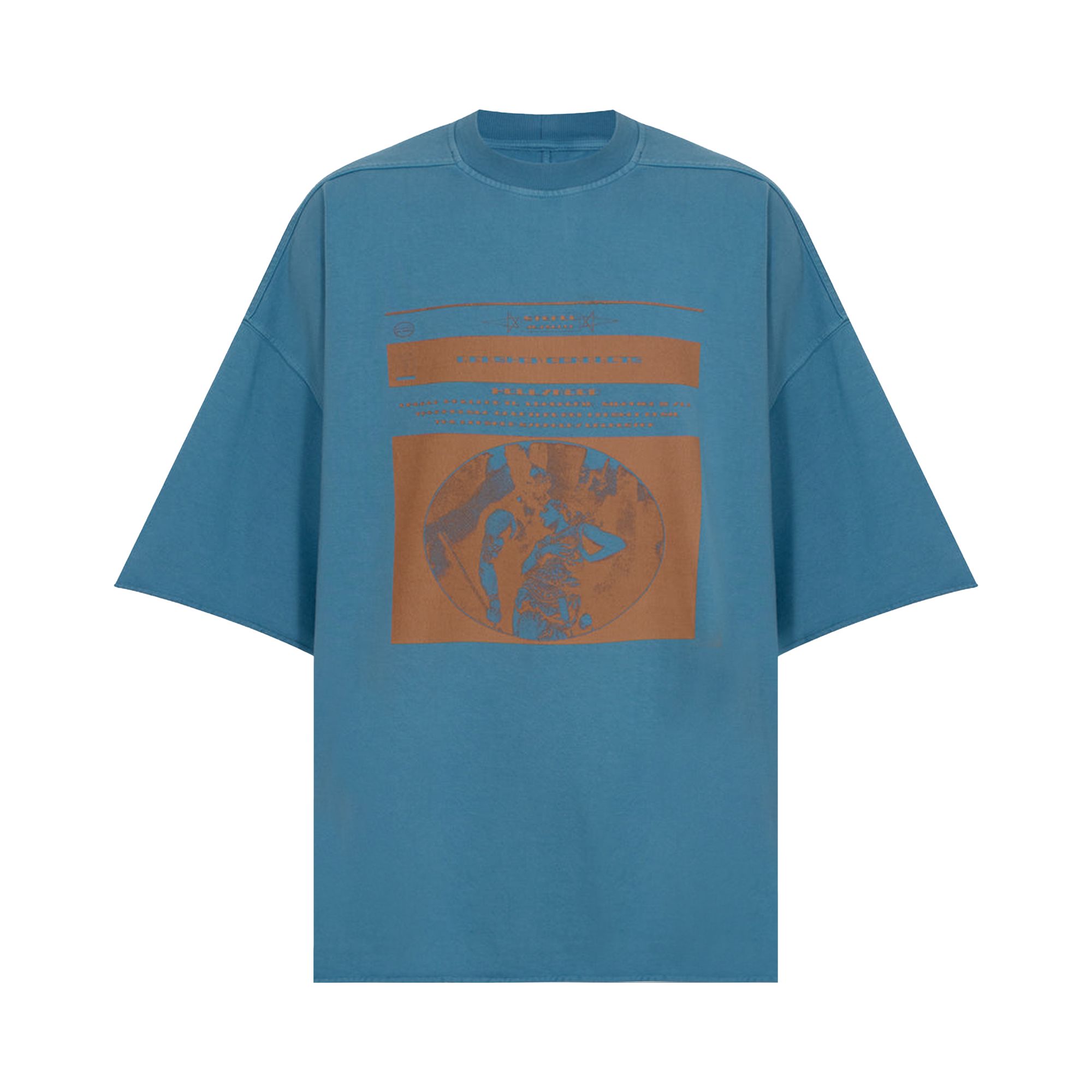 Pre-owned Rick Owens Drkshdw Tommy T-shirt 'toothpaste/orange' | Blue | Men's Size Onesize