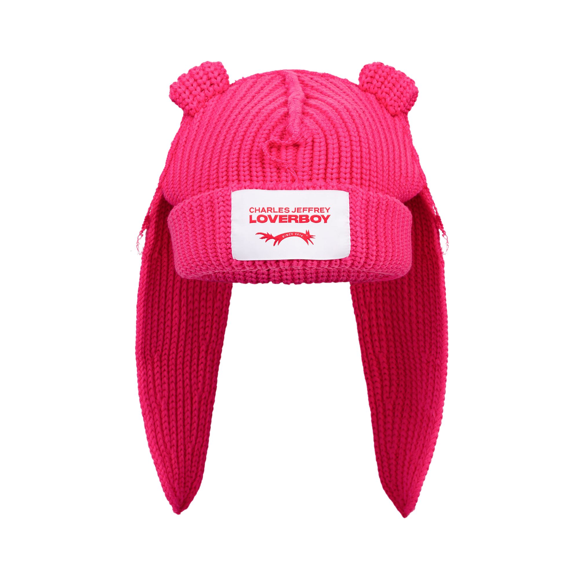 Pre-owned Charles Jeffrey Loverboy Chunky Rabbit Beanie 'pink' | Men's Size Onesize