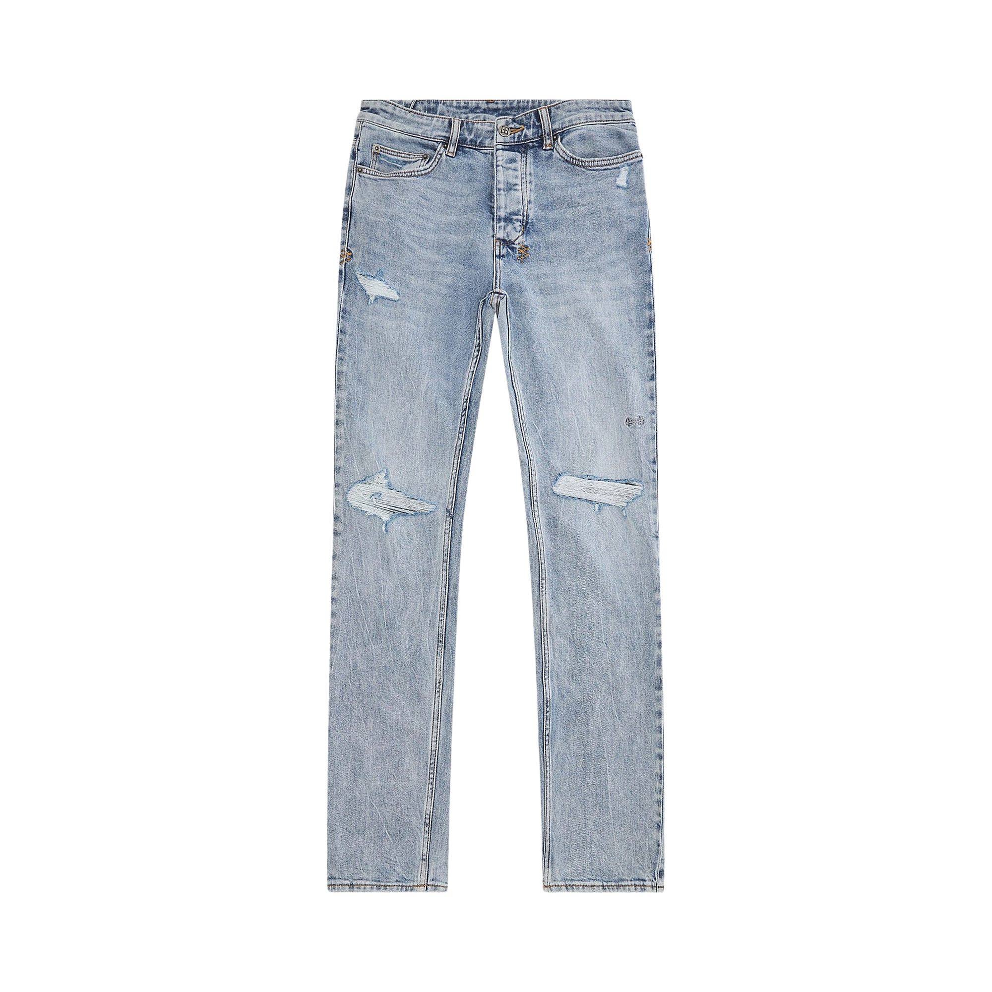 Pre-owned Ksubi Chitch Tapered Jeans 'rekon Trashed' | Blue | Men's Size 34