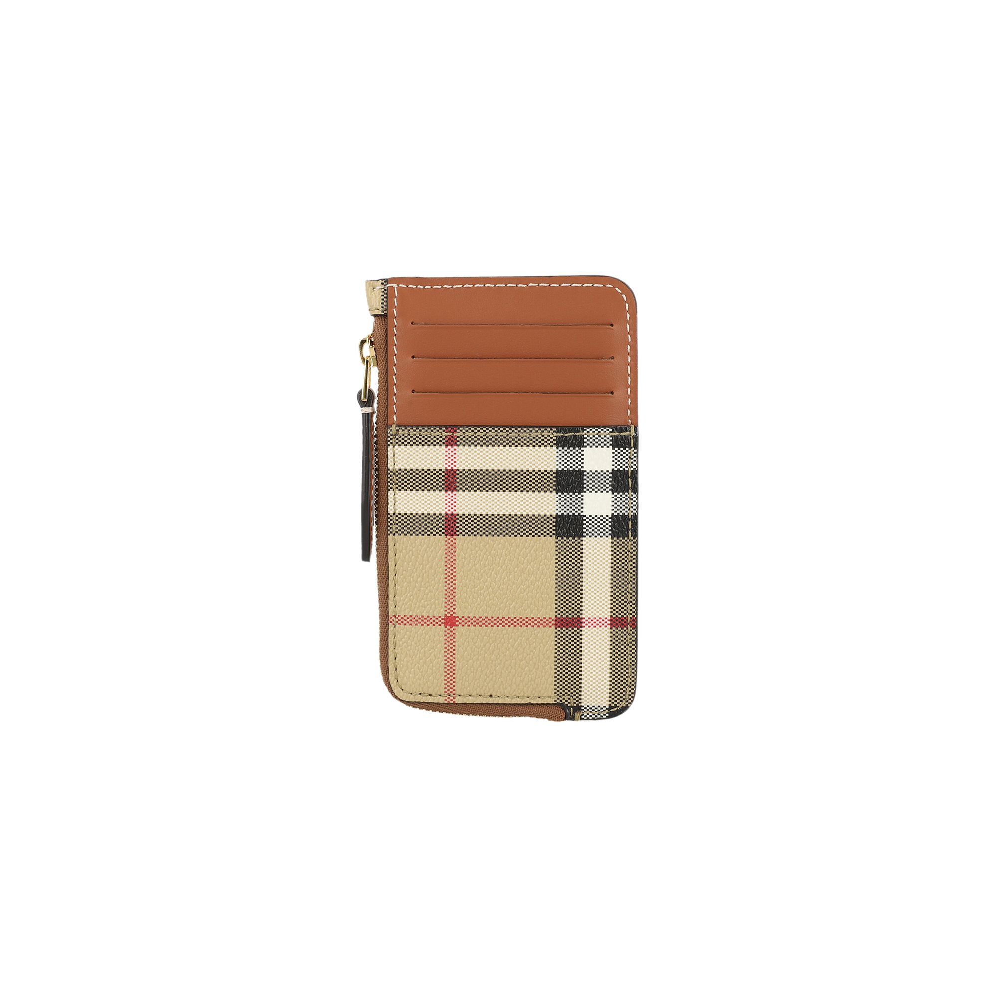Pre-owned Burberry Sommerset Check Zip Card Holder 'archive Beige' | Tan | Women's Size Onesize In Brown