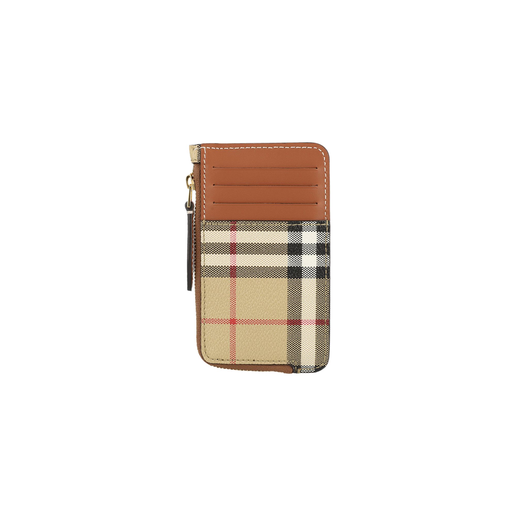 Pre-owned Burberry Sommerset Check Zip Card Holder 'archive Beige' | Tan | Women's Size Onesize In Brown