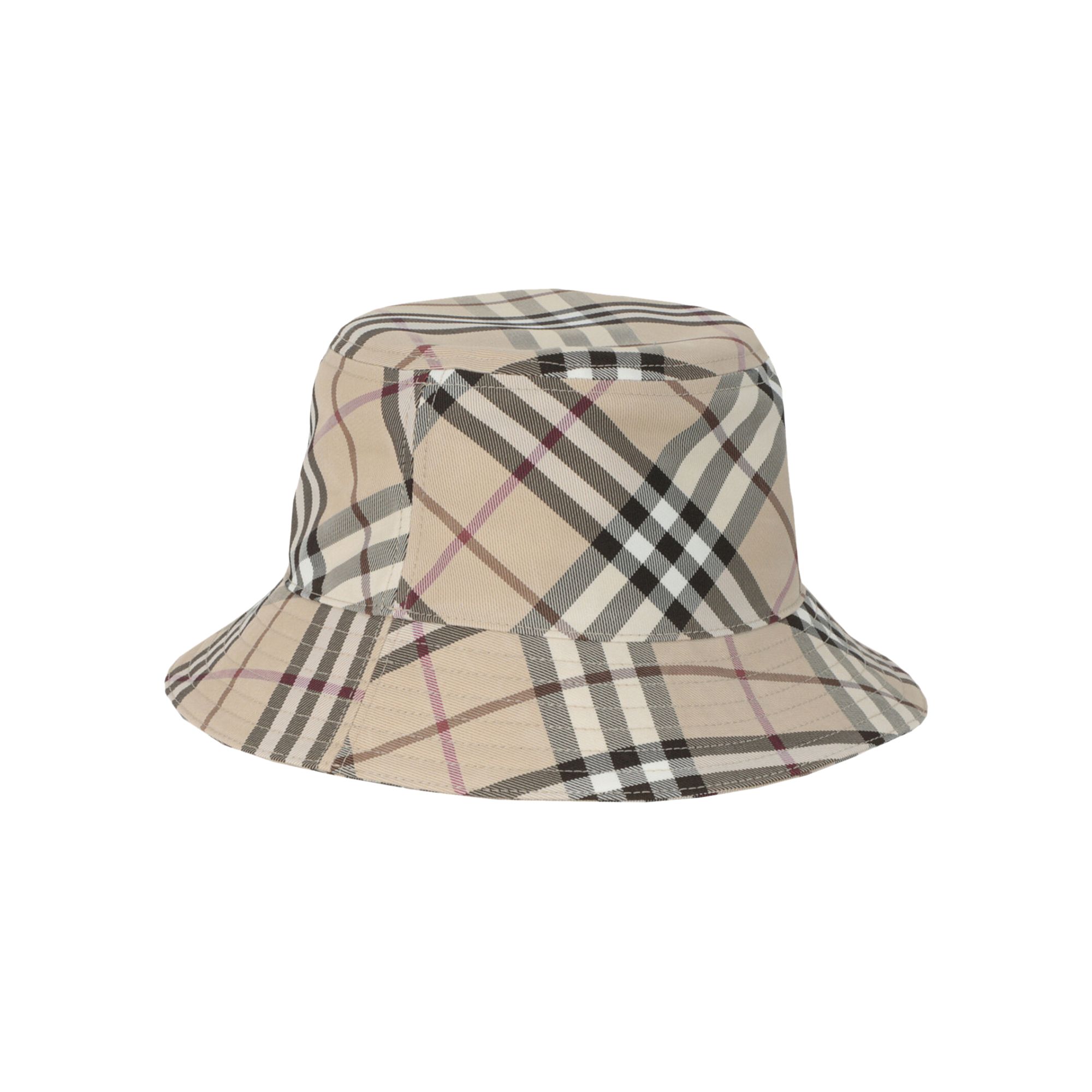 Pre-owned Burberry Check Ekd Bucket Hat 'alabaster/multicolor' | White | Women's Size M