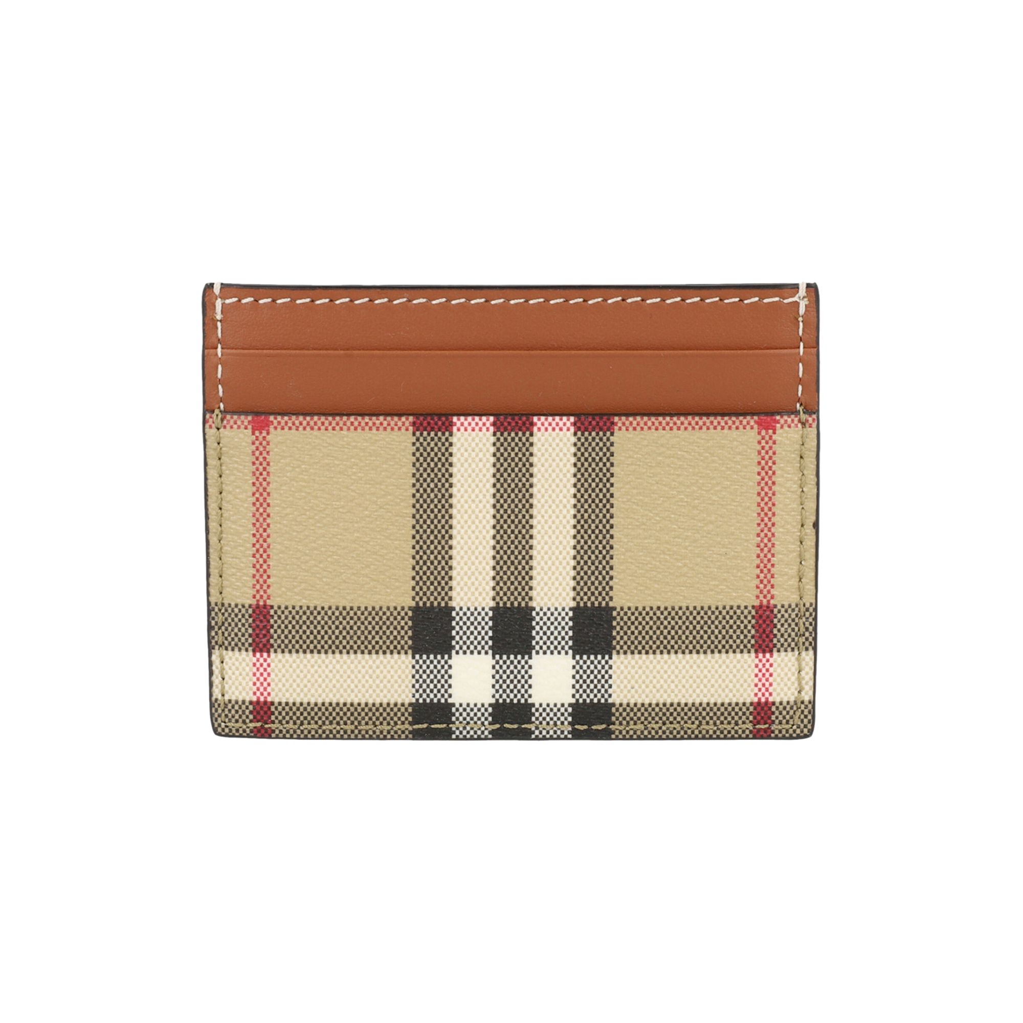 Pre-owned Burberry Sandon Check Card Holder 'archive Beige' | Tan | Women's Size Onesize