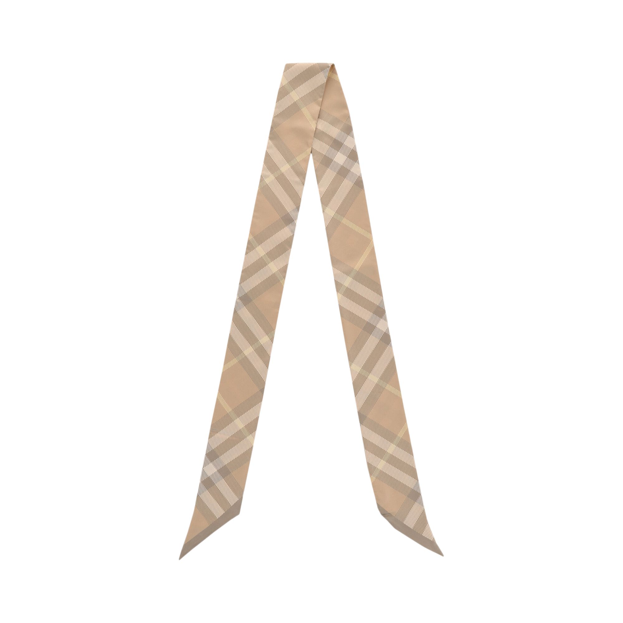 Pre-owned Burberry Large House Check Silk Scarf 'flax' | Tan | Women's Size Onesize In Brown