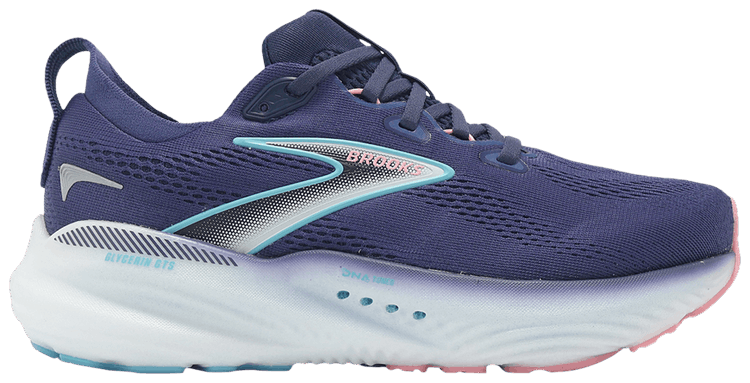 Brooks Wmns Glycerin GTS 22 2E Wide Blue Ribbon Dianthus