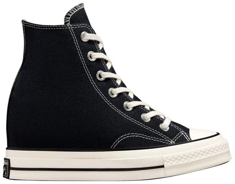 Converse Wmns Chuck 70 Wedge Platform High Black Egret