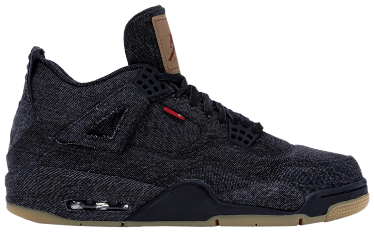 Levis x Air Jordan 4 Retro Black Denim   Blank Tag