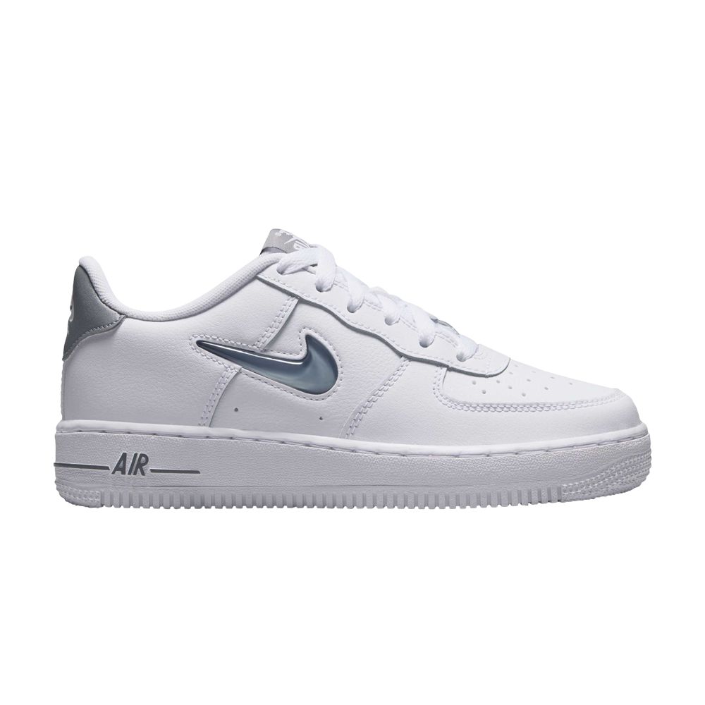 Pre-owned Nike Air Force 1 Low Jewel Gs 'white Smoke Grey' | Kid's Size 5