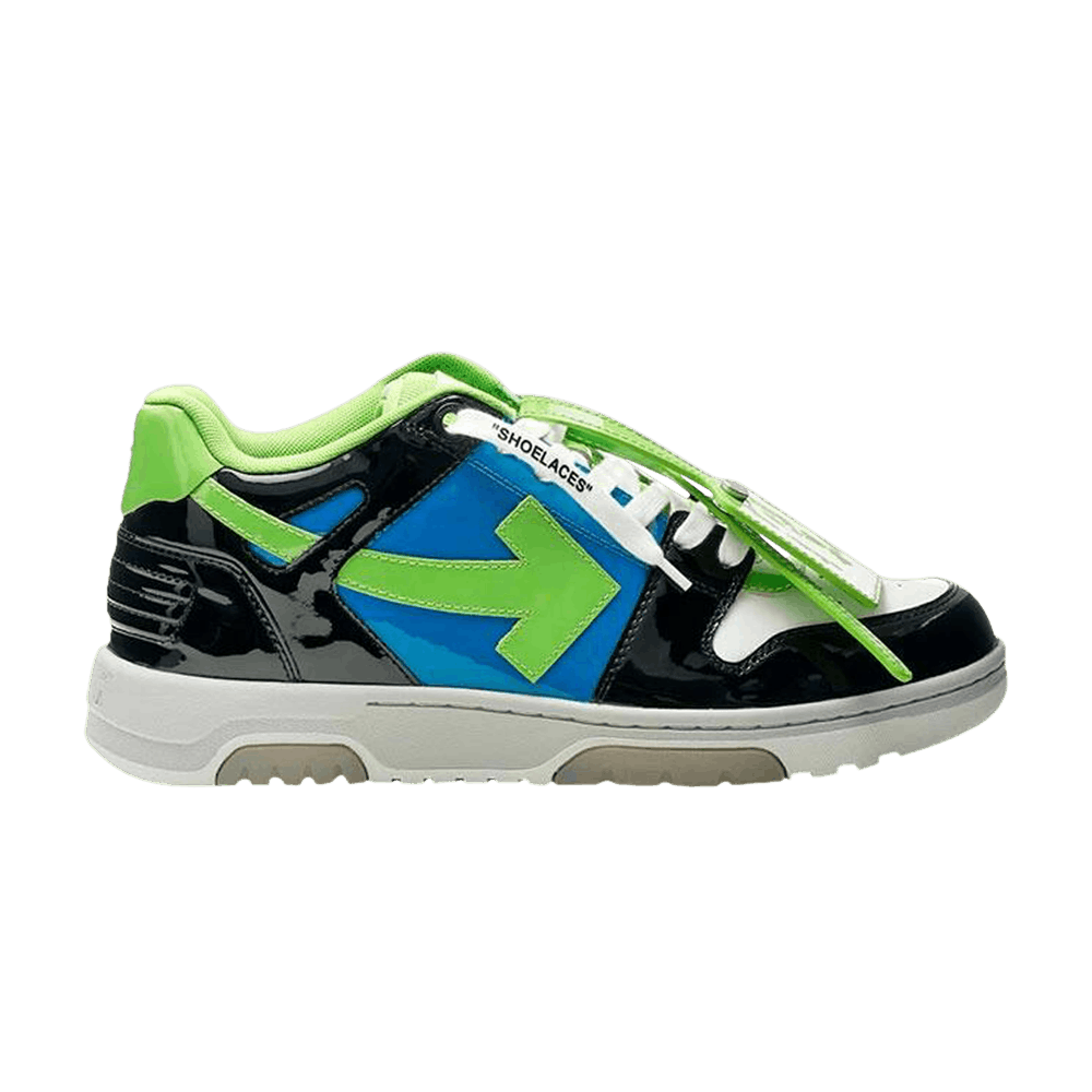 green and blue off white sneakers