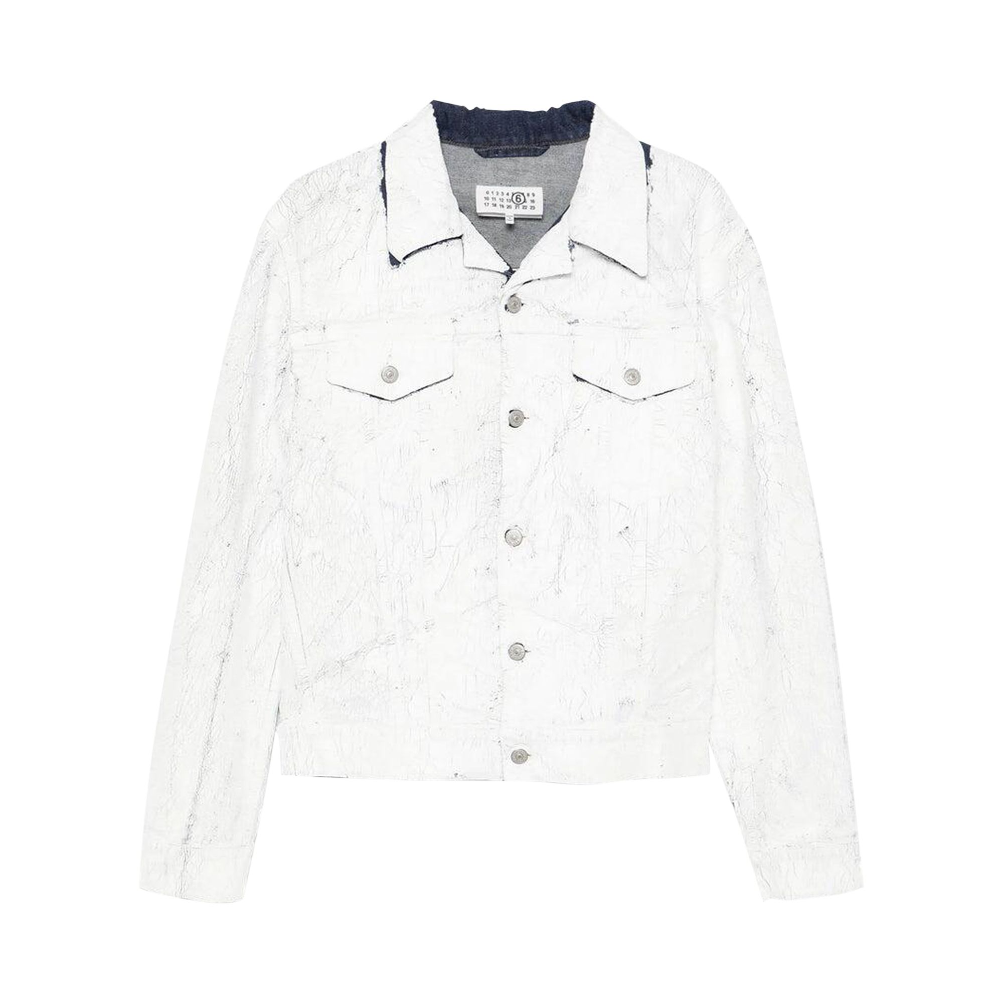 Pre-owned Mm6 Maison Margiela Denim Sports Jacket 'white' | Men's Size 52