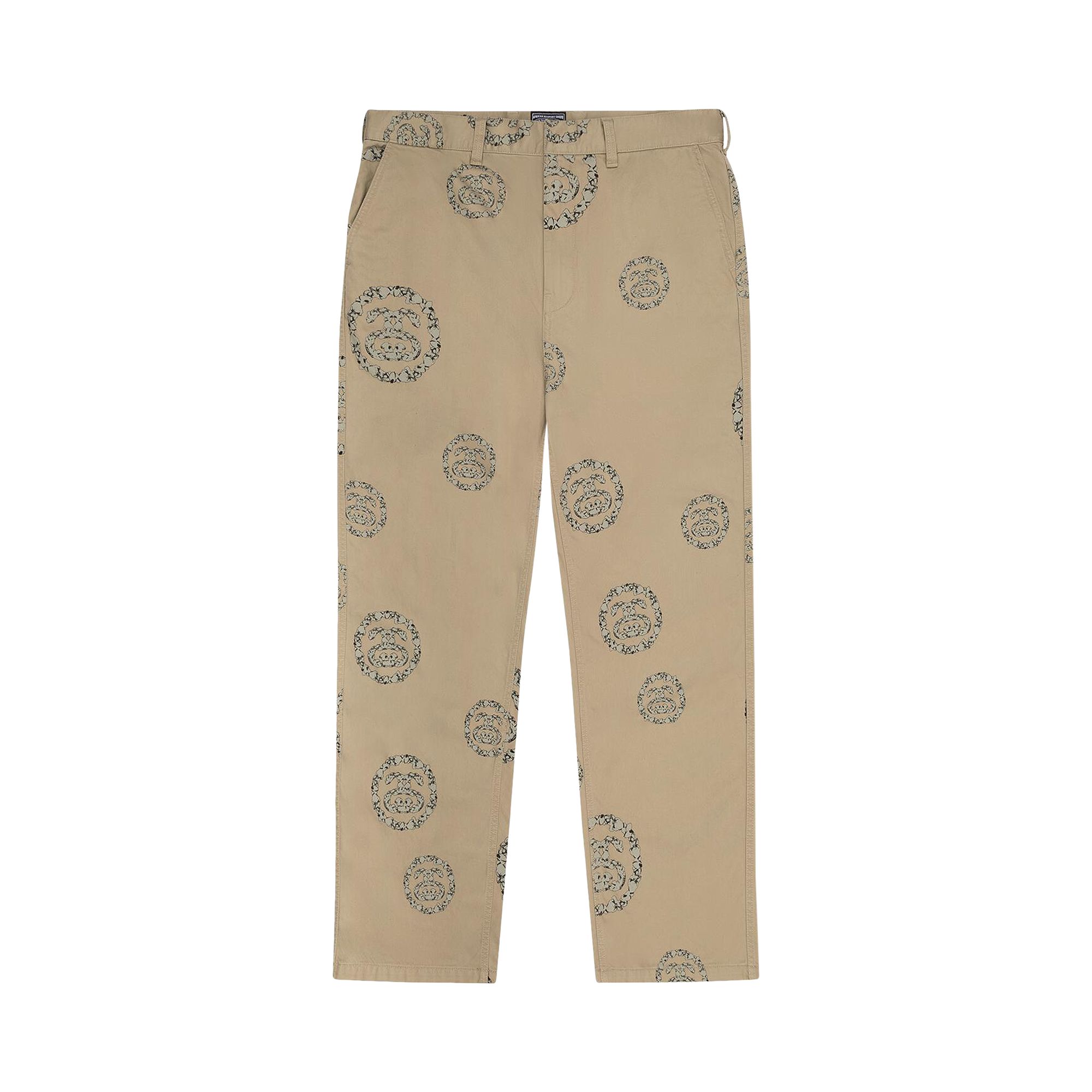 Pre-owned Denim Tears X Stussy Double S Wreath Chino 'khaki' | Tan | Men's Size 32 In Brown