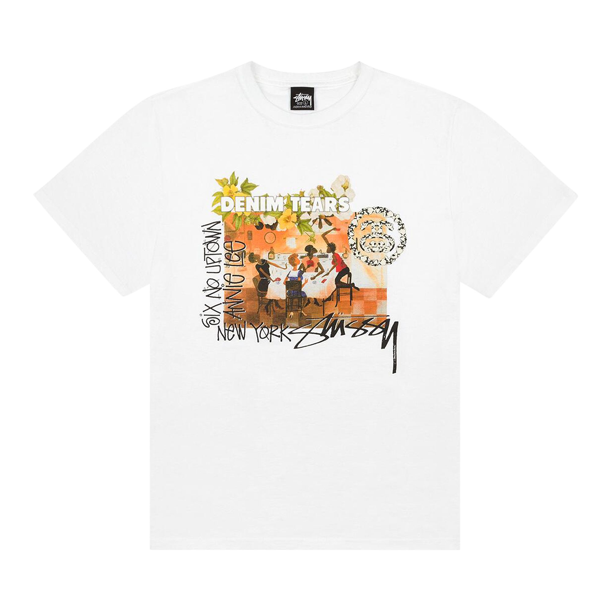 Pre-owned Denim Tears X Stussy Annie Lee Artist Tee 'white' | Men's Size Xxl