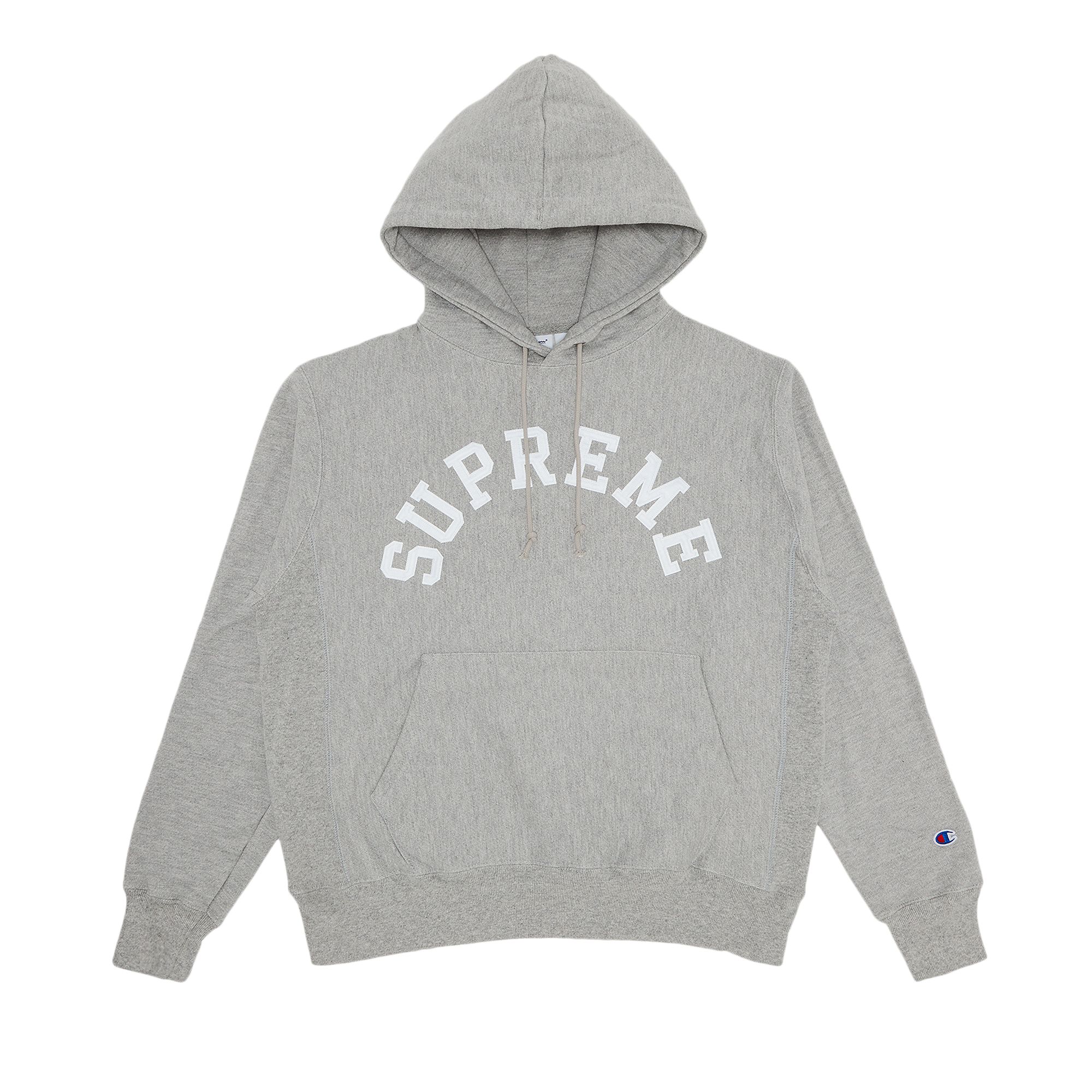 Pre-owned Supreme Champion Hooded Sweatshirt 'heather Grey' | Men's Size Xl