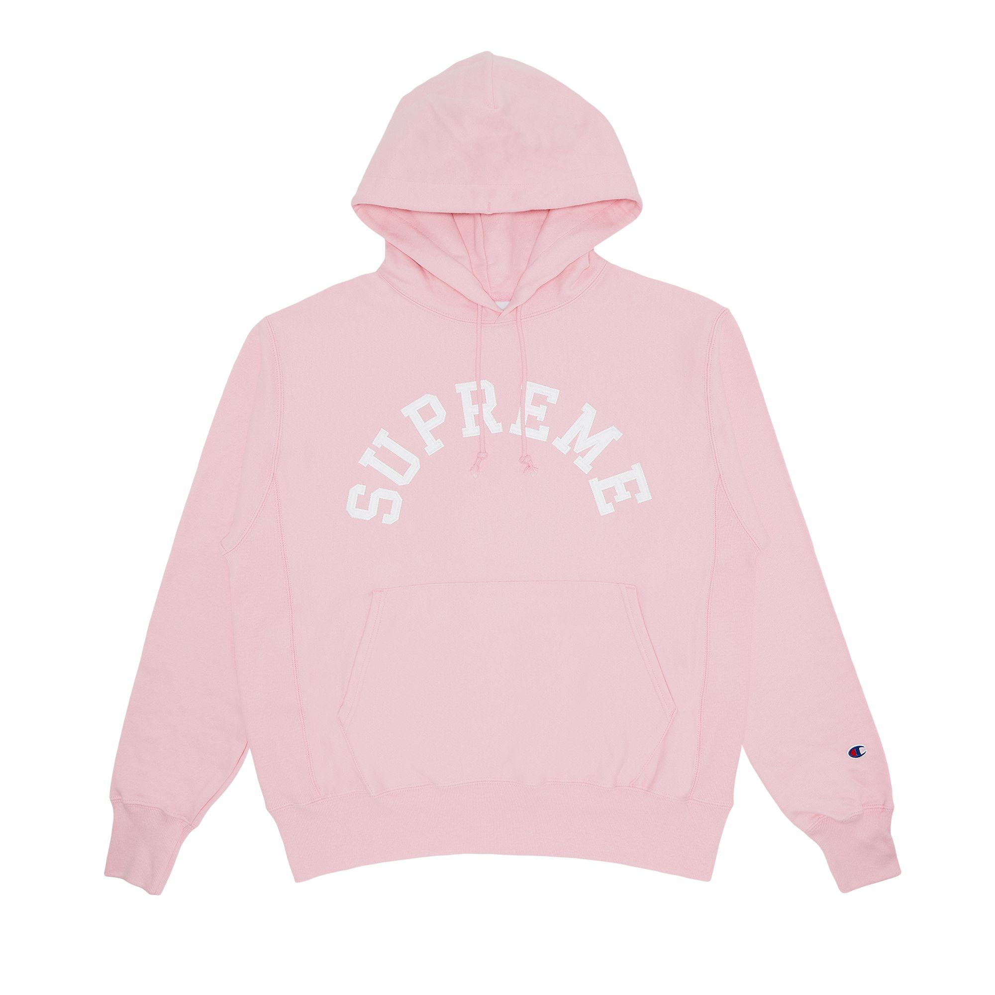 Pre-owned Supreme Champion Hooded Sweatshirt 'pink' | Men's Size M