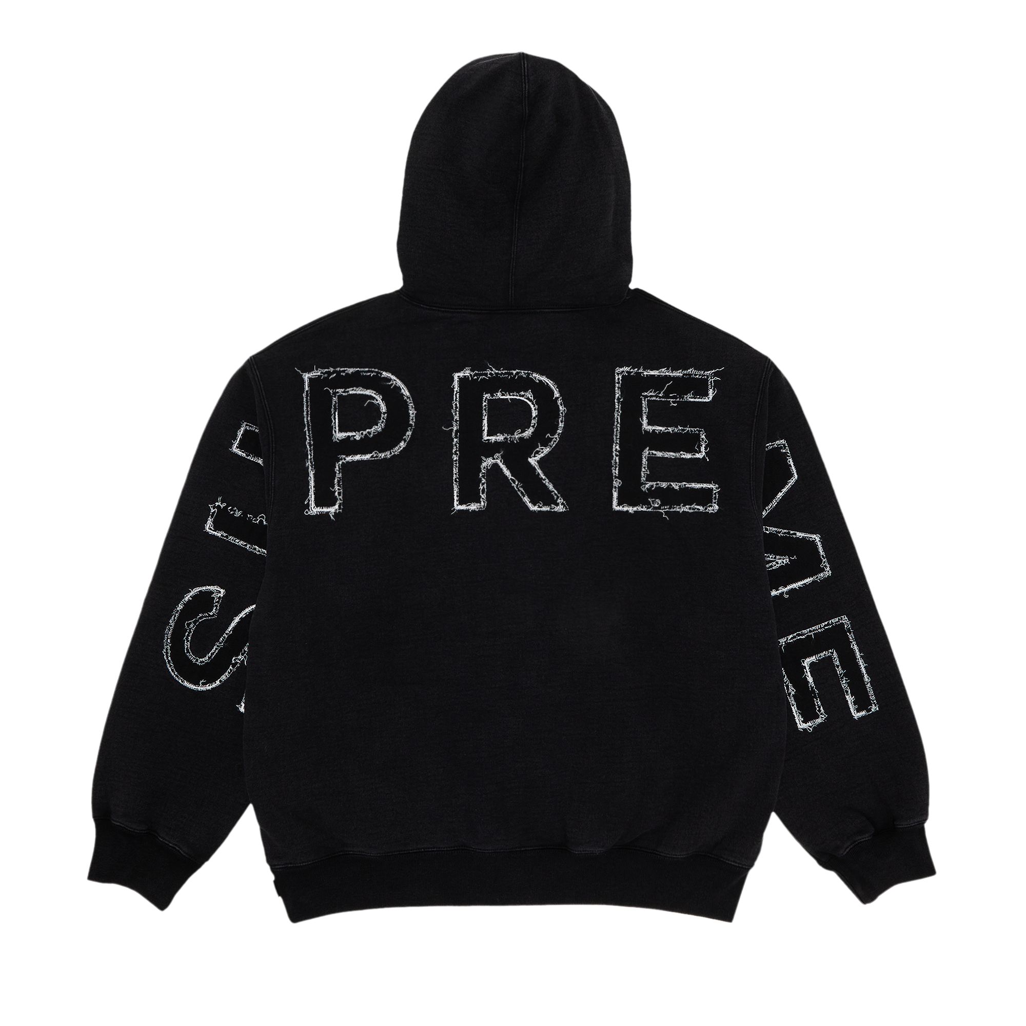 Pre-owned Supreme Frayed Hooded Sweatshirt 'black' | Men's Size Xl