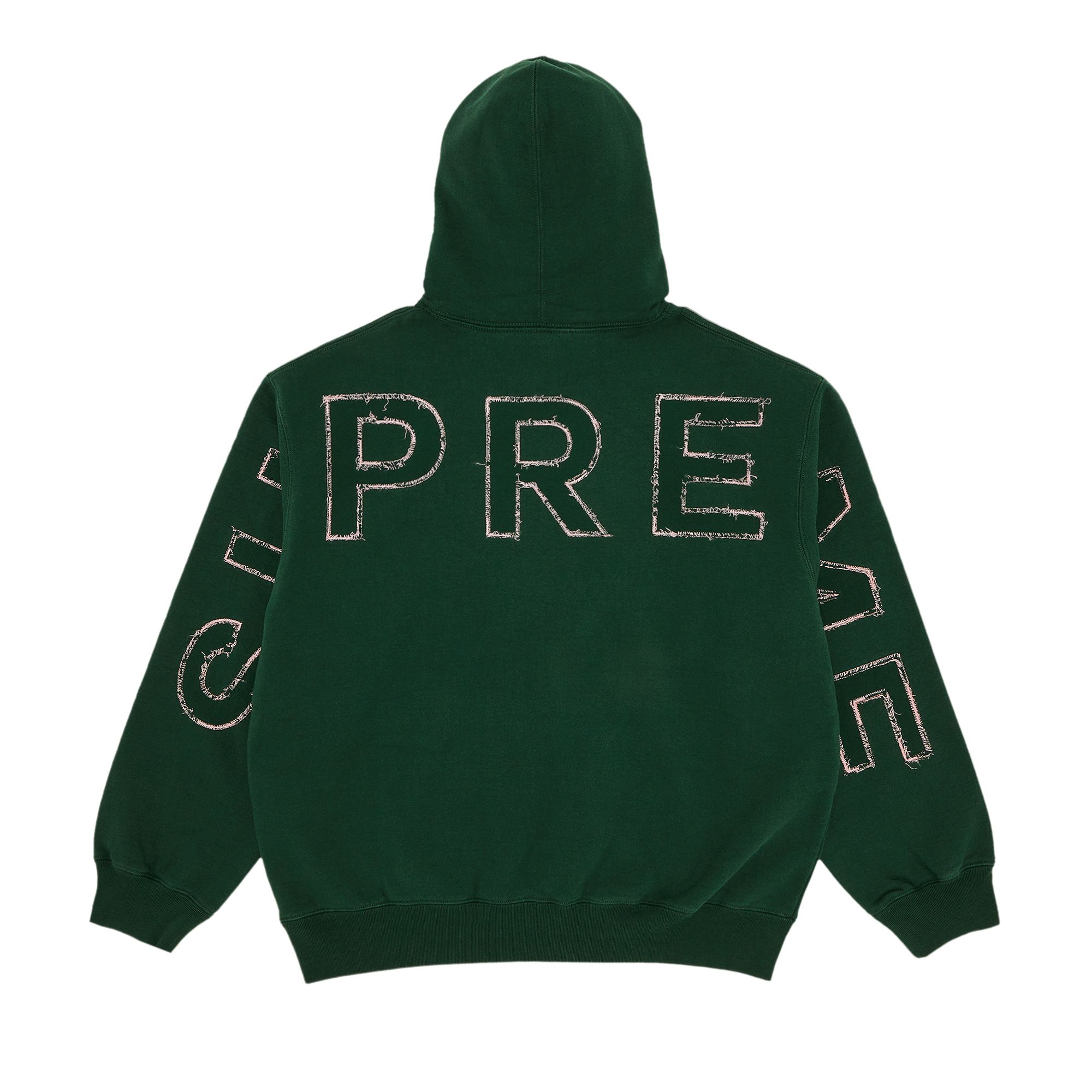 Pre-owned Supreme Frayed Hooded Sweatshirt 'pine' | Green | Men's Size Xxl