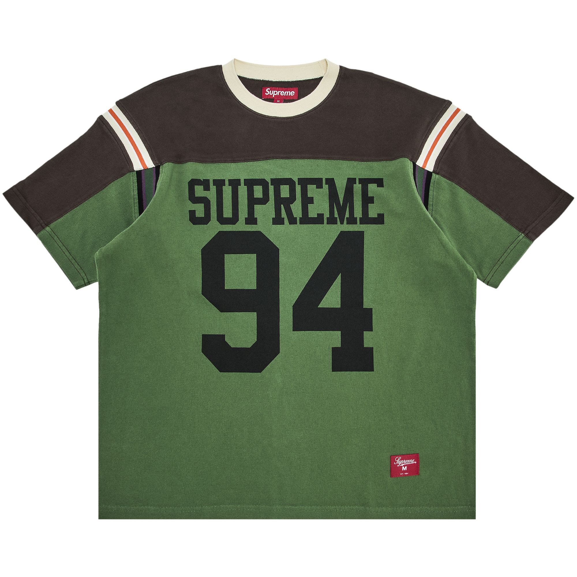 Pre-owned Supreme Split Short-sleeve Football Top 'green' | Men's Size L