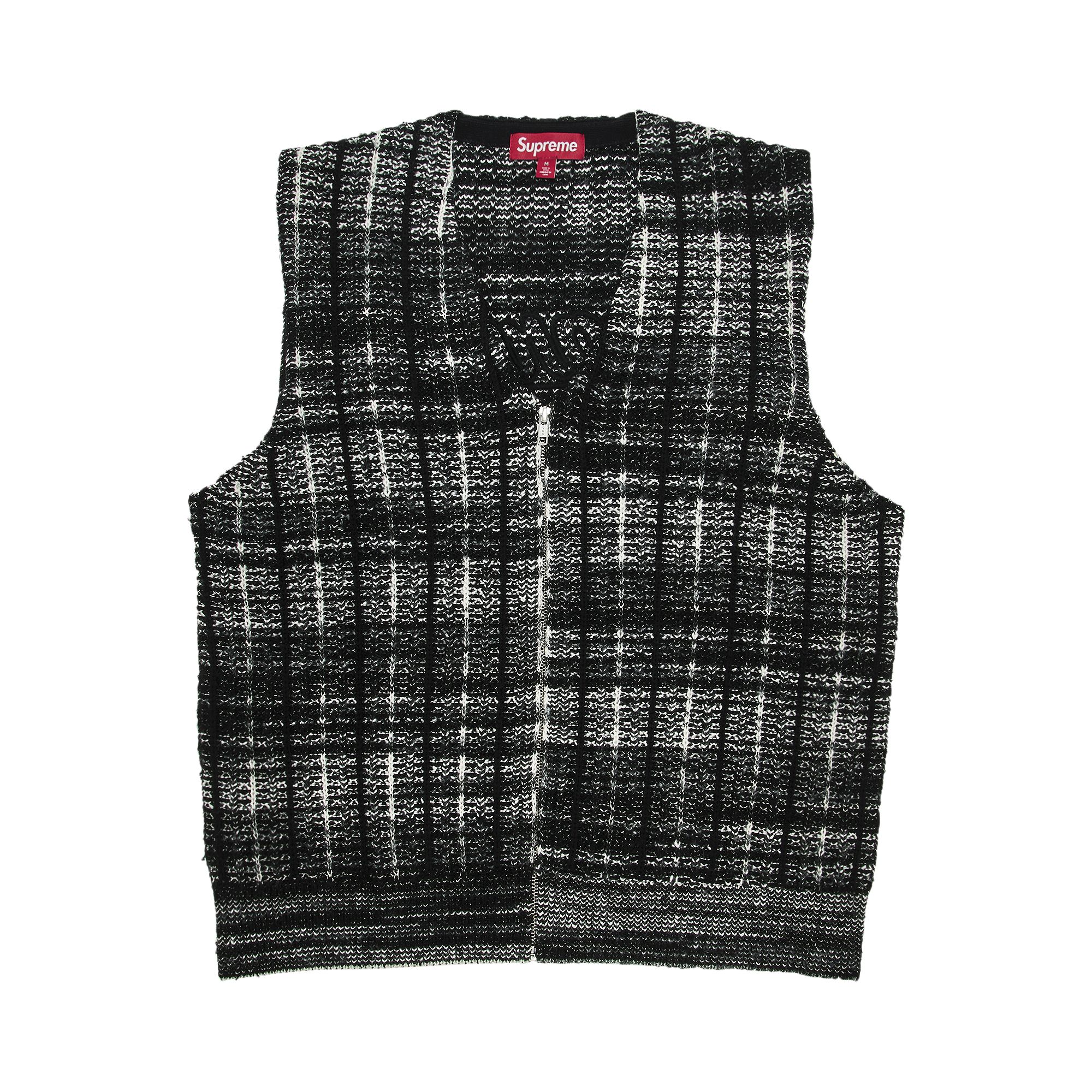 Pre-owned Supreme Speckled Zip Up Sweater Vest 'black' | Men's Size M