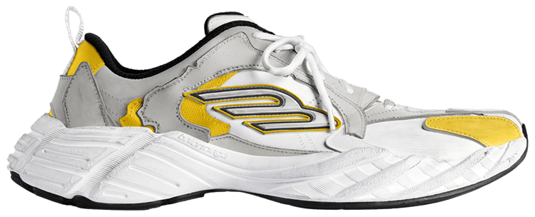 Balenciaga Monday Sneaker Worn Out   White Grey Yellow