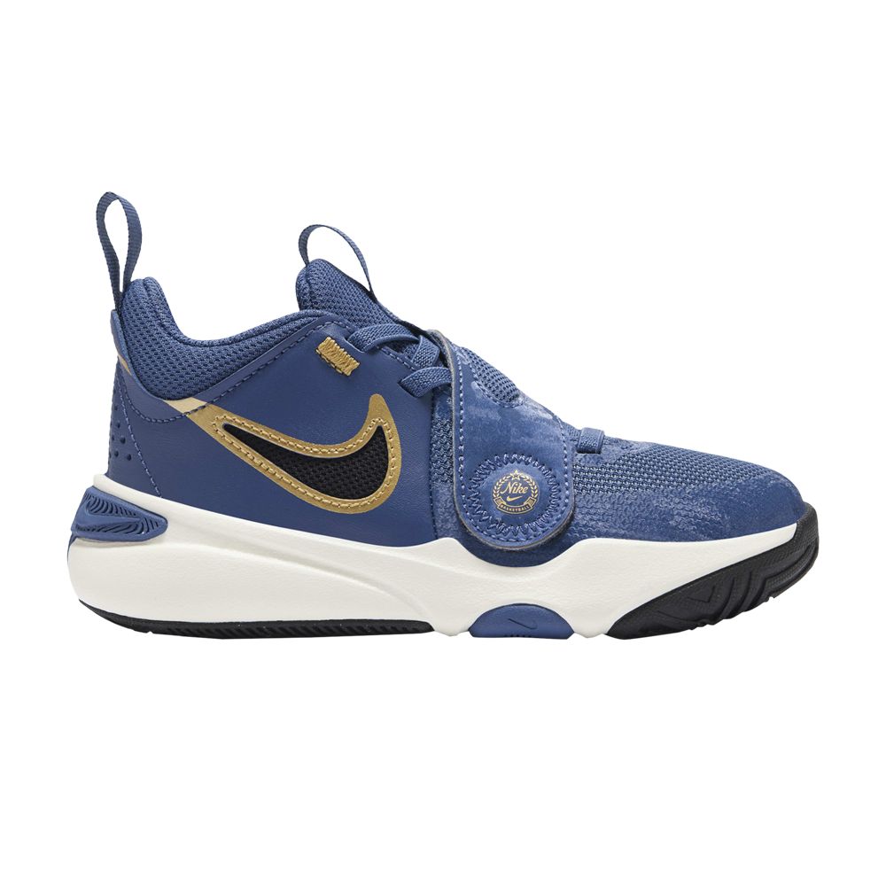 Nike Team Hustle D11 PS 'Mystic Navy Metallic Gold' | Blue | Kid's Size 11 - FZ7296-400