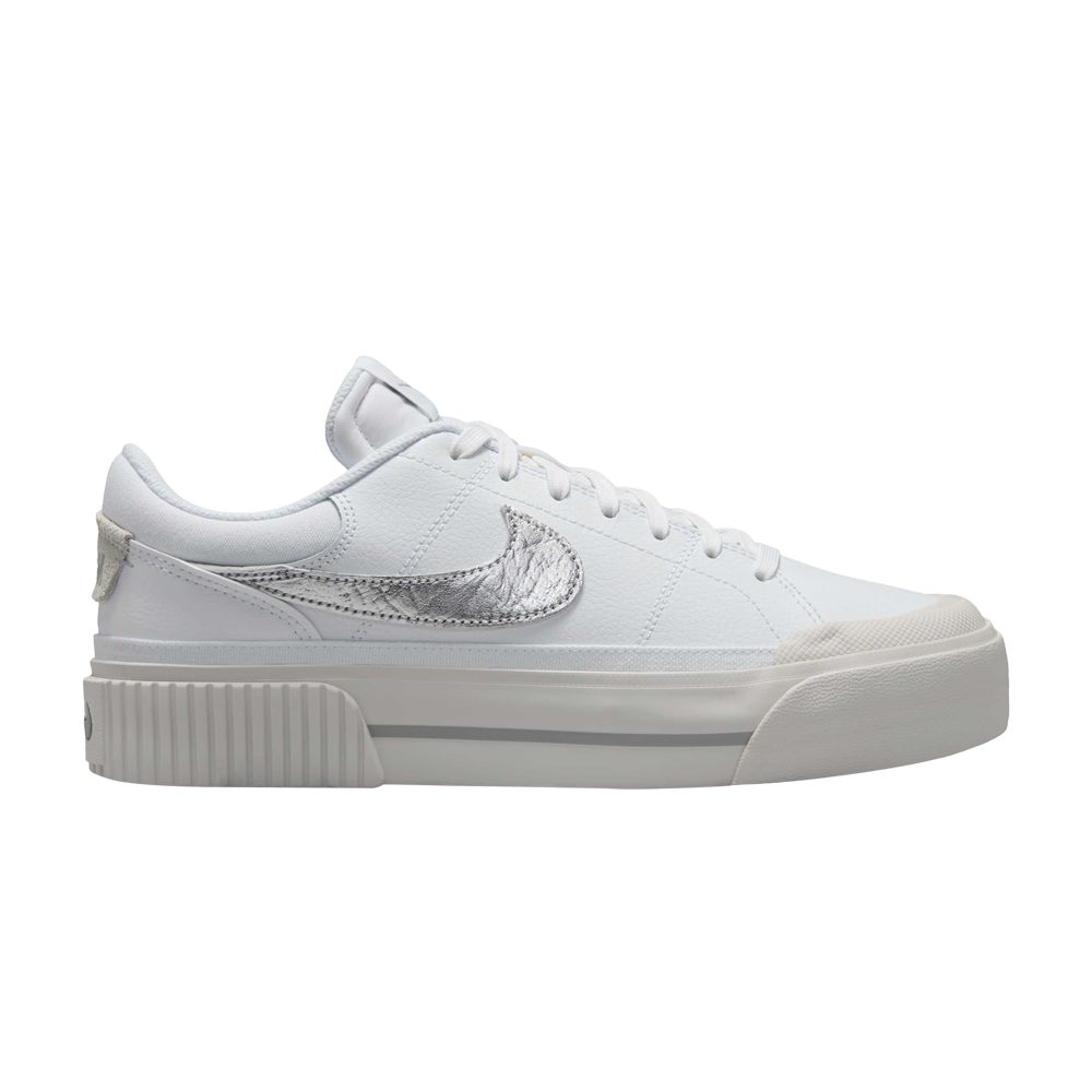 Pre-owned Nike Wmns Court Legacy Lift 'white Metallic Silver' | Women's Size 7