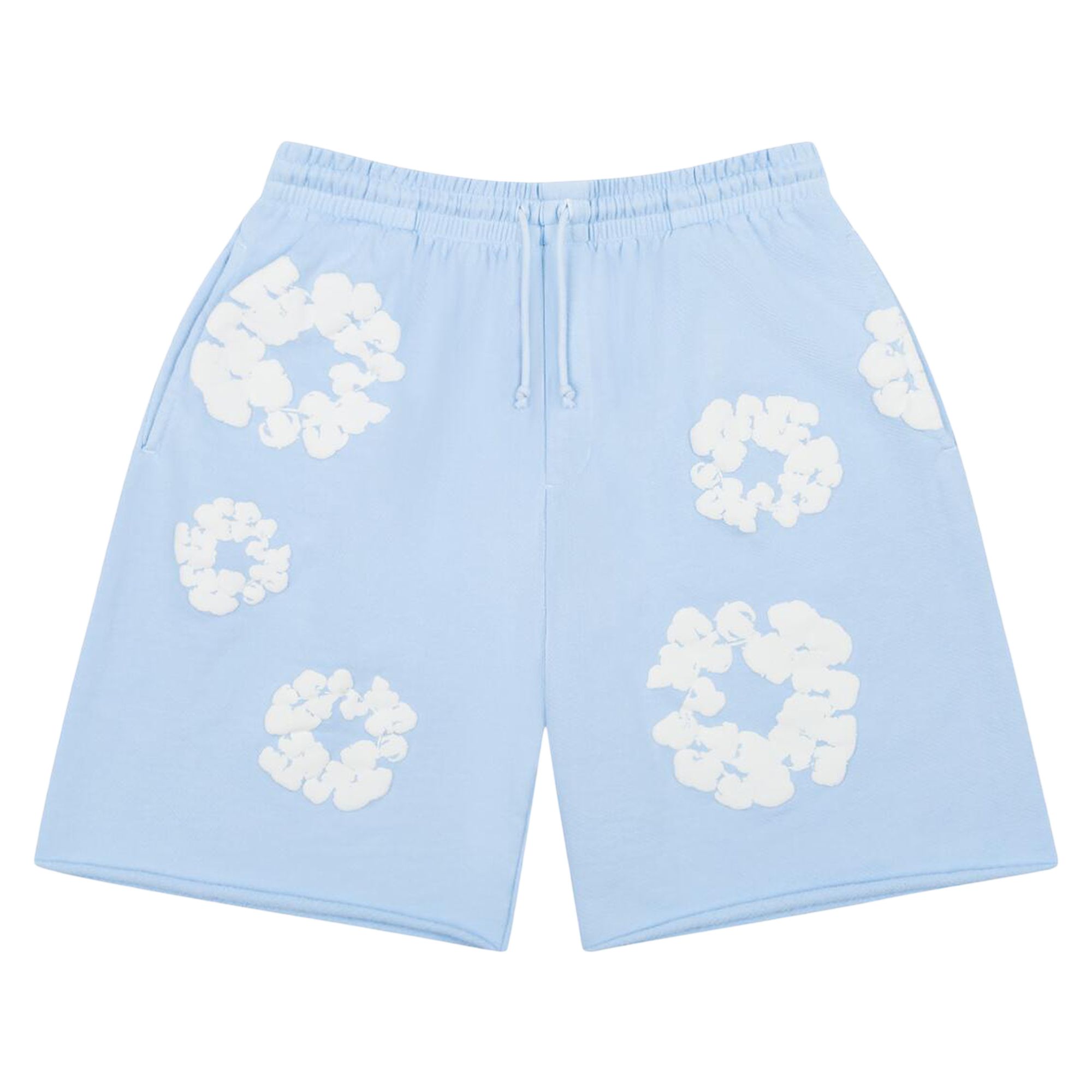 Pre-owned Denim Tears The Cotton Wreath Sweat Shorts 'powder Blue' | Men's Size S