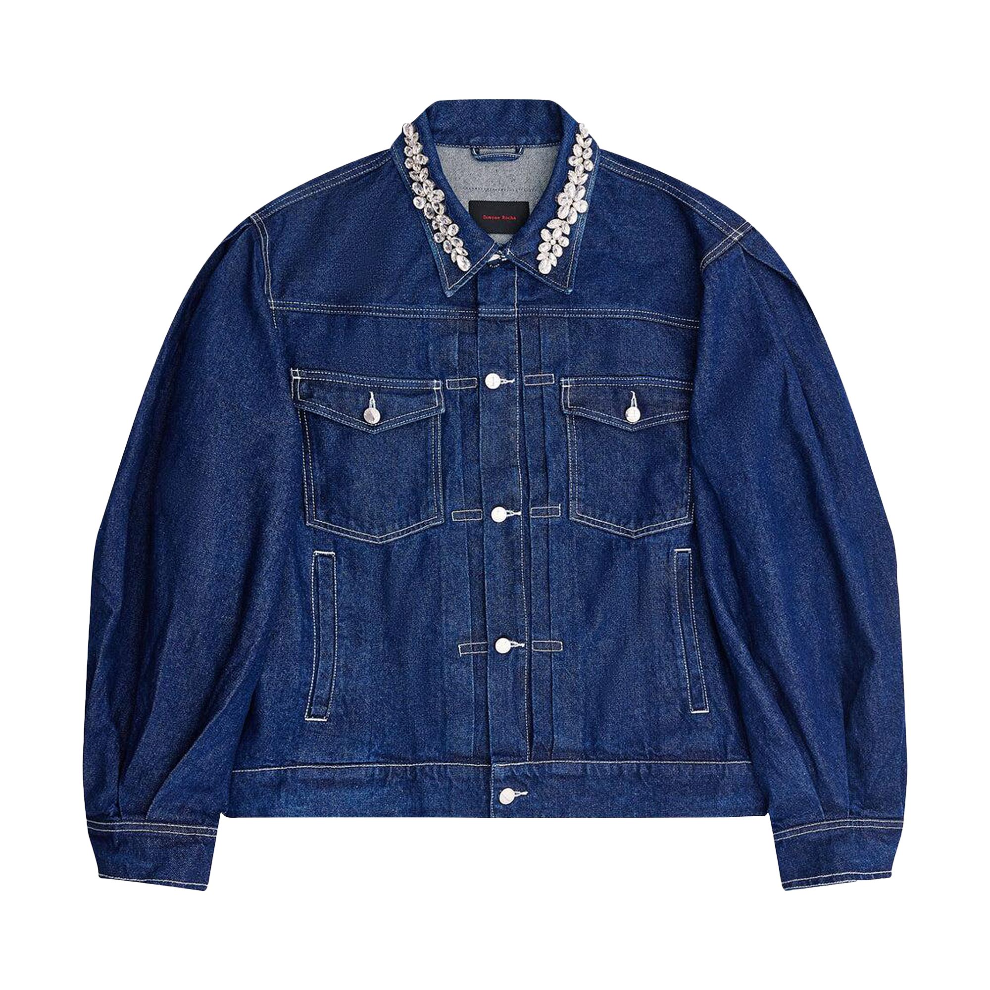 Pre-owned Simone Rocha Puff Sleeve Denim Jacket 'blue' | Men's Size S