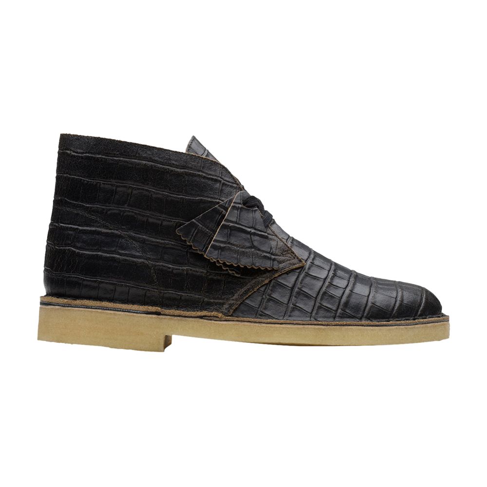 Pre-owned Clarks Desert Boot 'black Crocodile Distress' | Men's Size 9