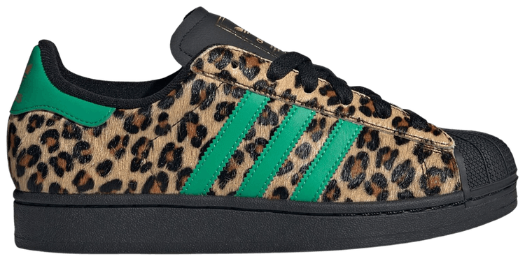 Adidas Wmns Superstar Black Court Green Leopard