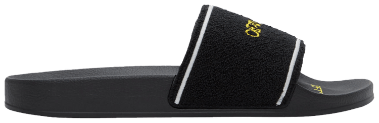 Off White Sliders Towel   Black Yellow