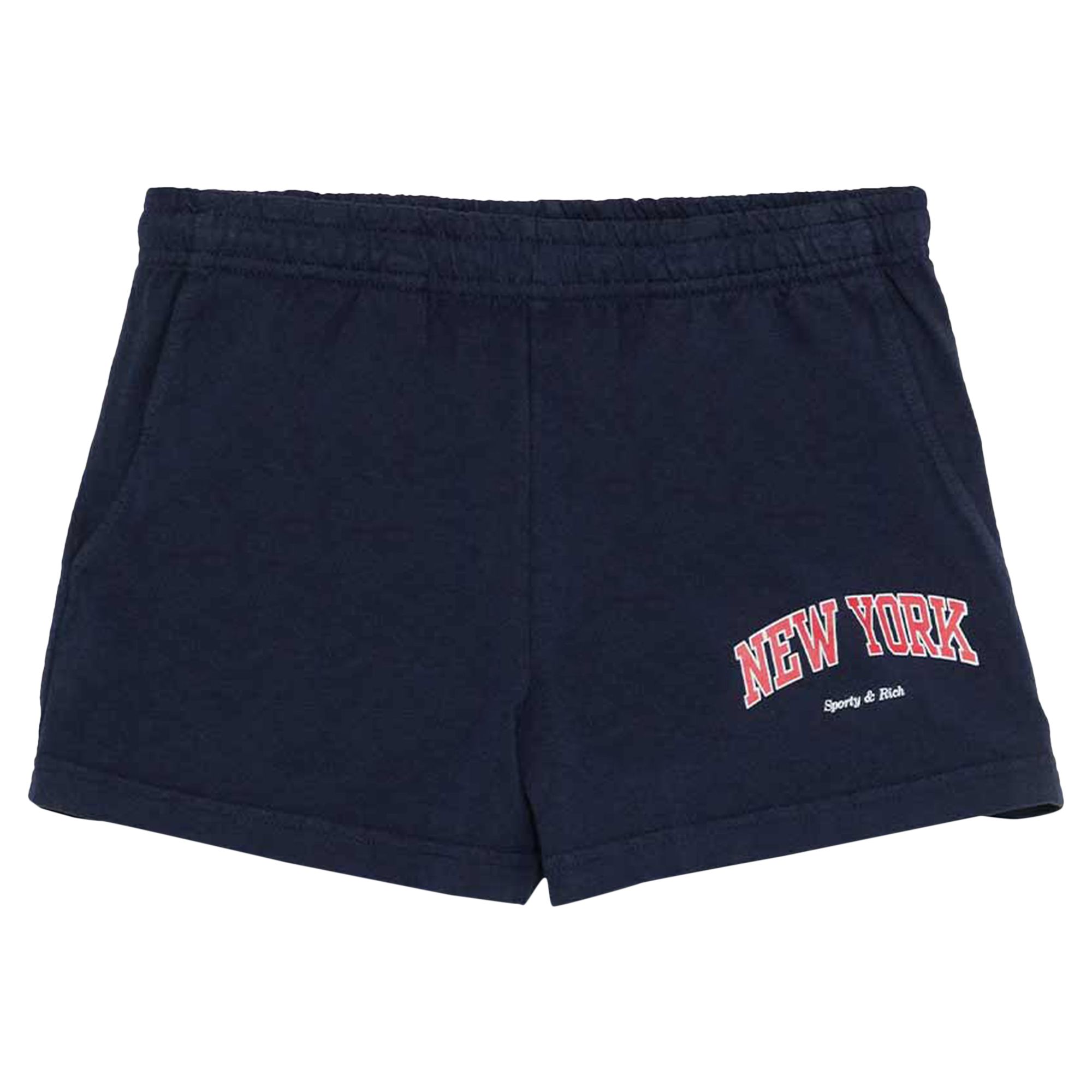Pre-owned Sporty And Rich Sporty & Rich New York Ivy Disco Short 'navy/ruby' | Blue | Women's Size M