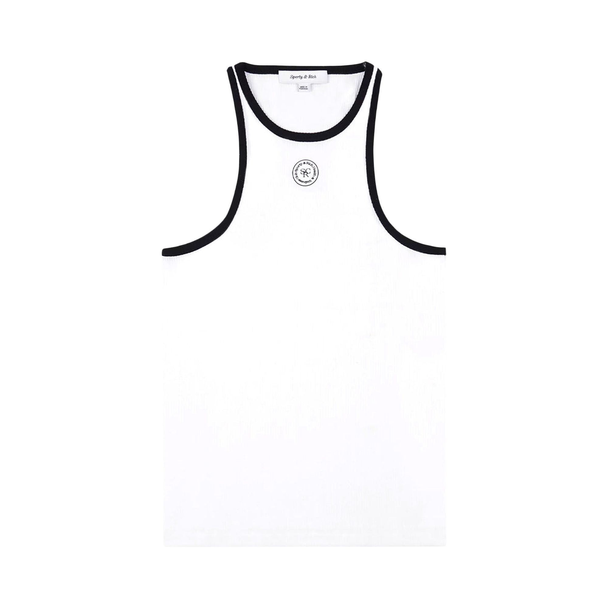 Pre-owned Sporty And Rich Sporty & Rich Srhwc Ribbed Tank 'white/black' | Women's Size M