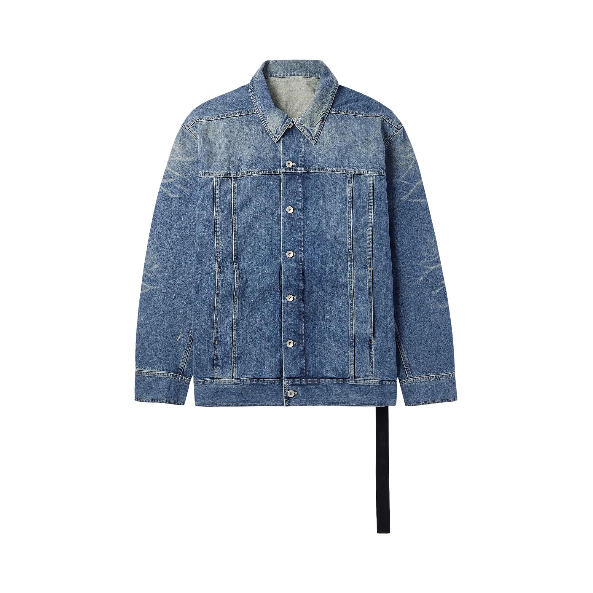 Pre-owned Rick Owens Drkshdw Jumbo Worker Jacket 'washed Indigo' | Blue | Men's Size S