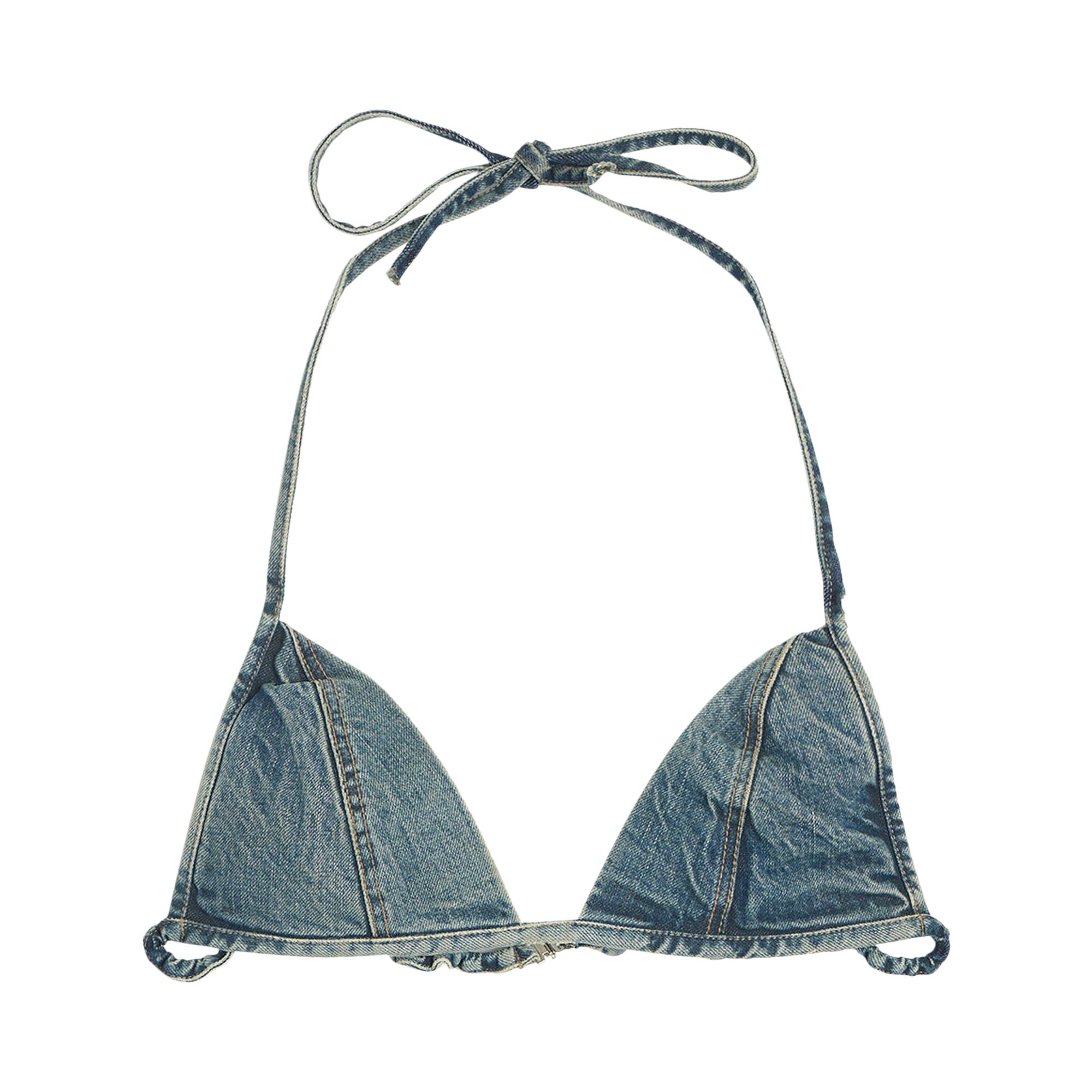 Pre-owned Rick Owens Drkshdw Denim Bra Top 'washed Indigo' | Blue | Women's Size M