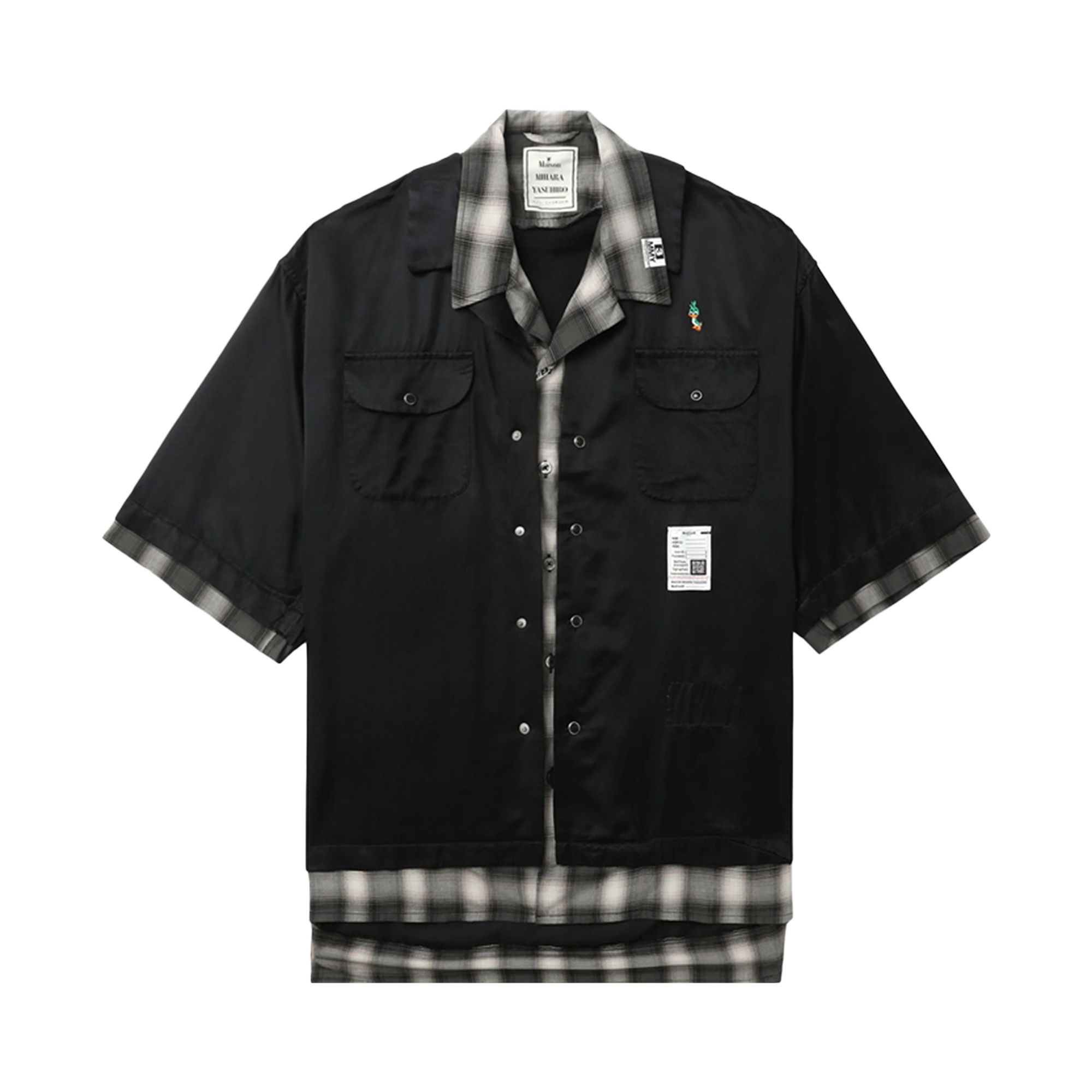 Pre-owned Miharayasuhiro Maison Mihara Yasuhiro Double Layered Short-sleeve Shirt 'black' | Men's Size 46