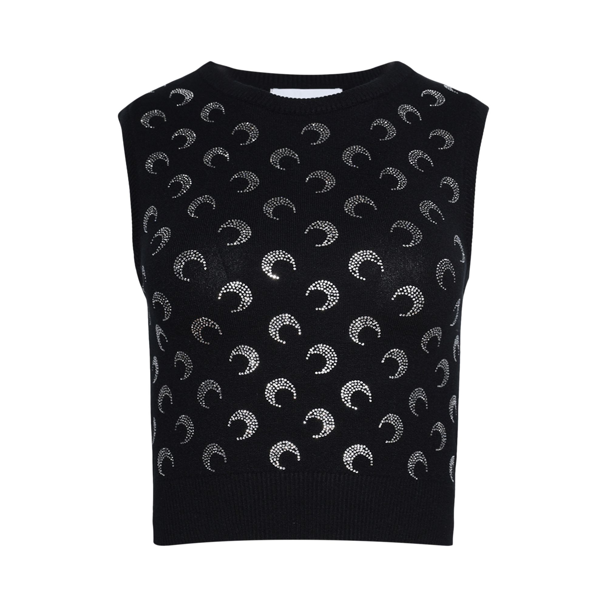Pre-owned Marine Serre Moon Strass Knit Vest 'black' | Women's Size M